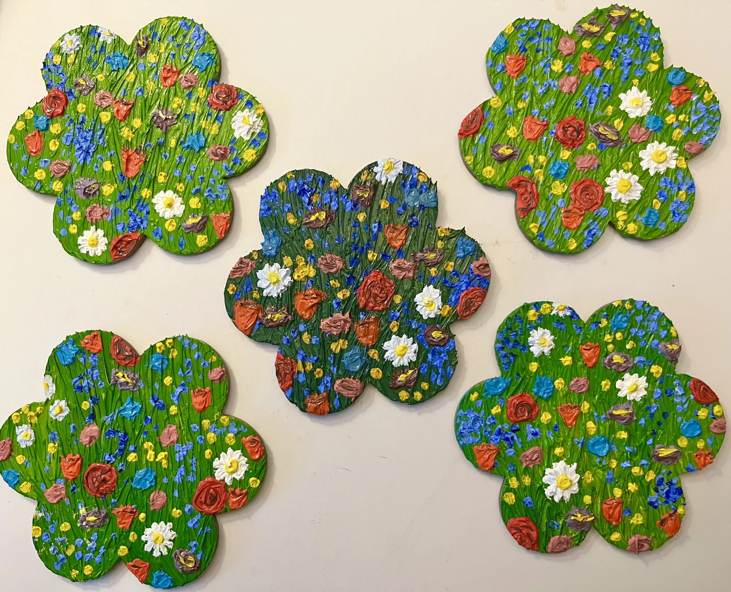 3D Oil Paint Flowers Magnet Painting