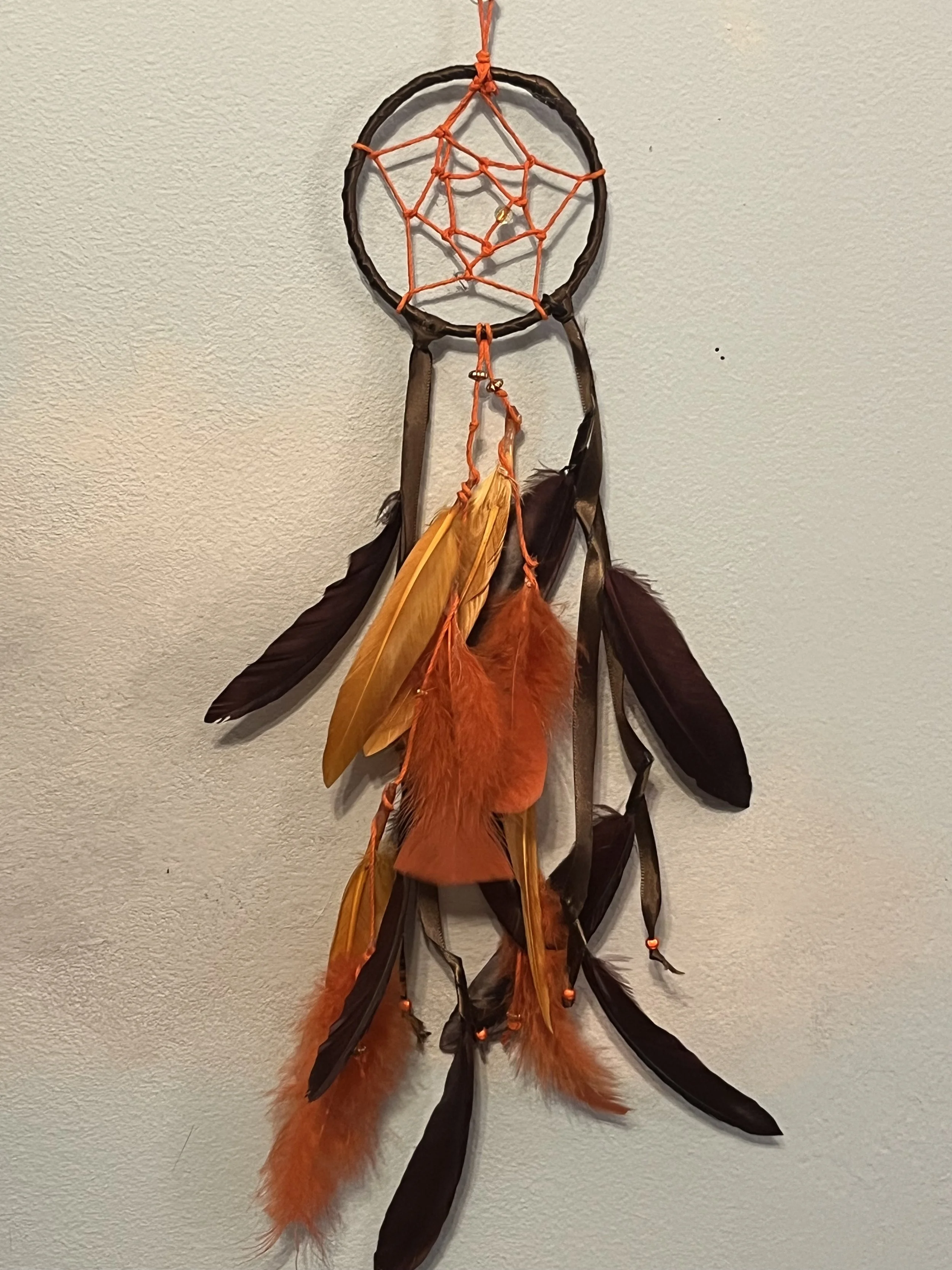 Small Brown and Orange Dreamcatcher