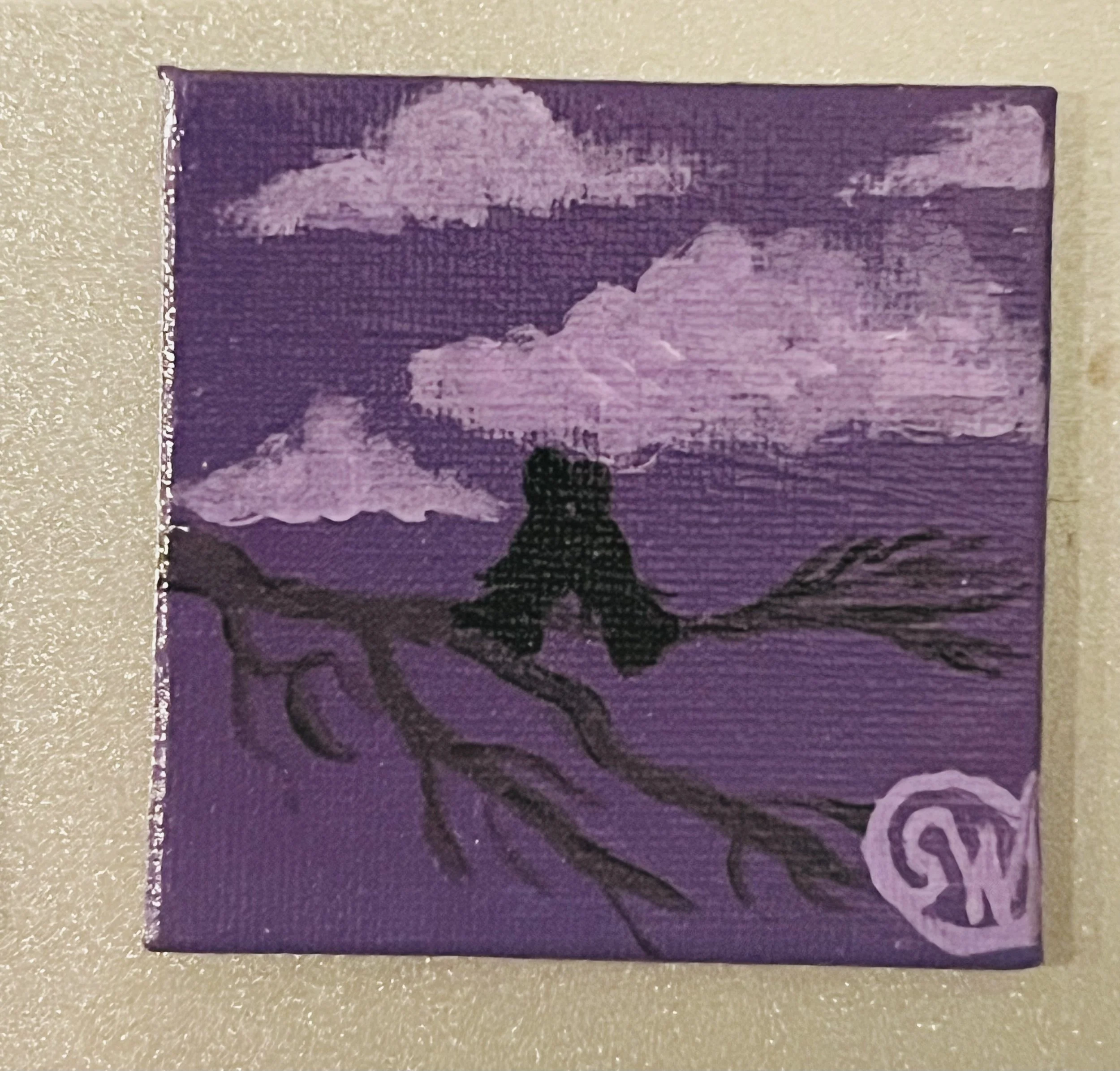 Purple in a series of rainbow acrylic magnet paintings