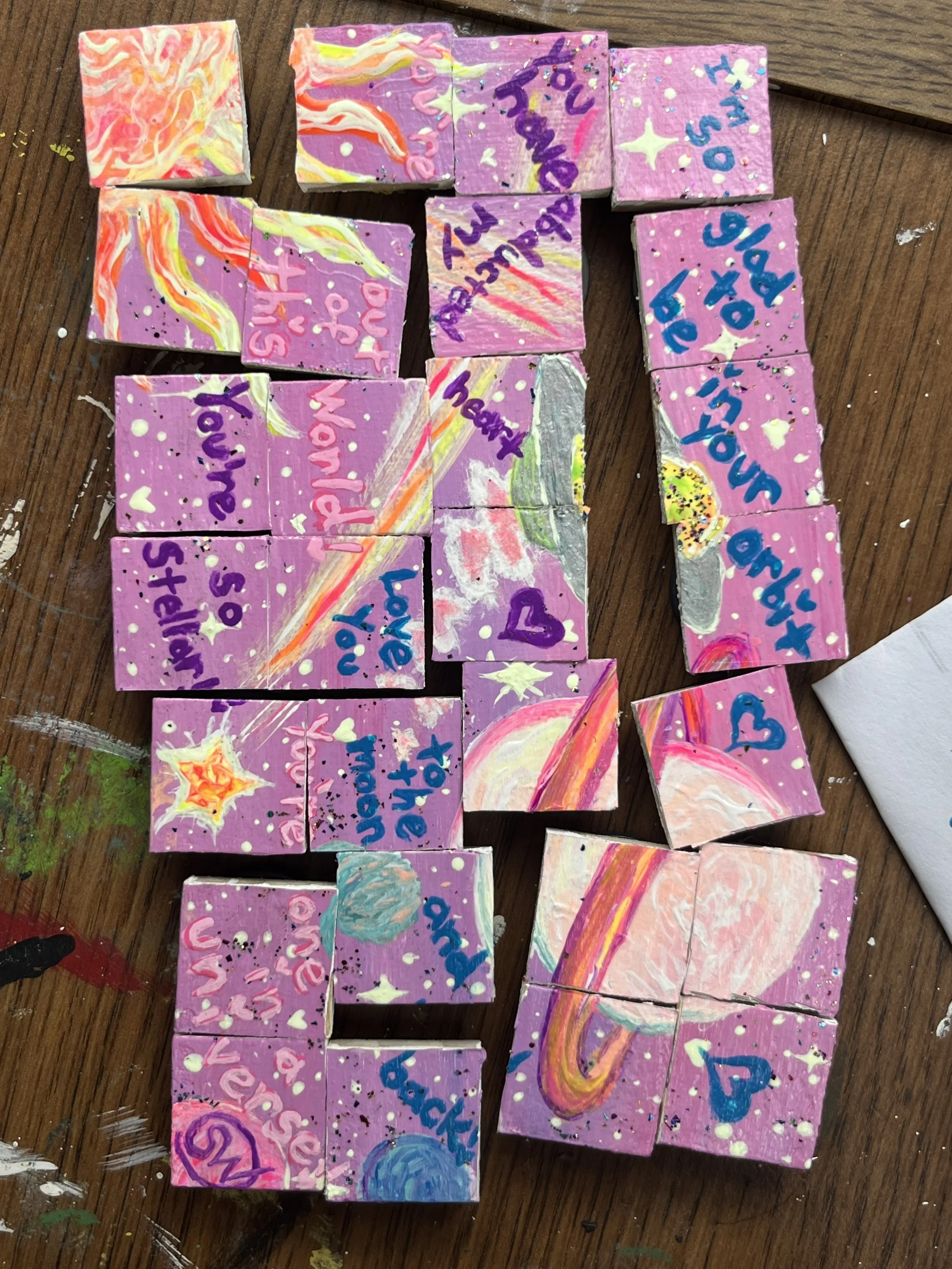 Galaxy of Love puzzle partially separated