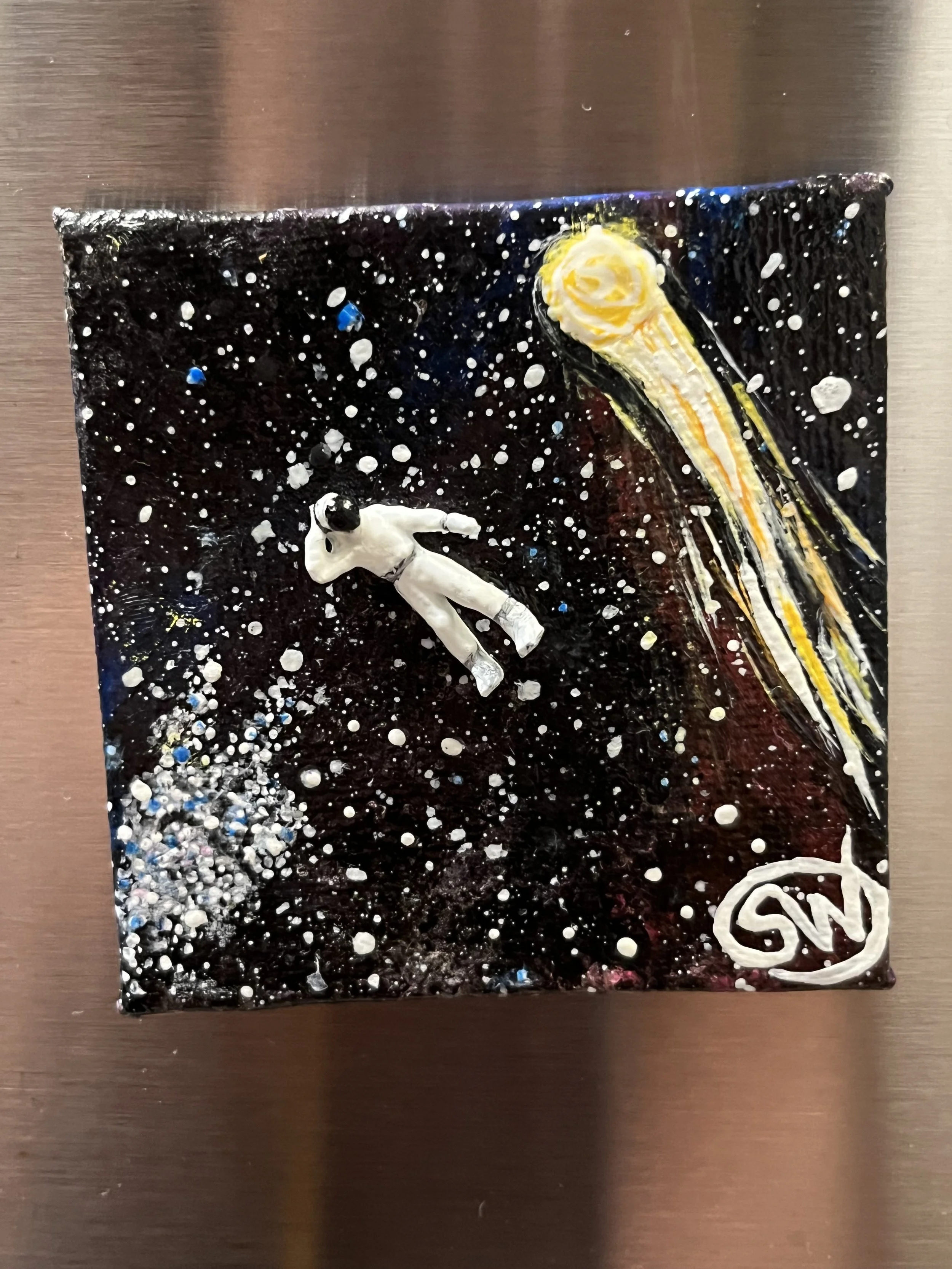 Astronaut jamming out (3D) for a friend