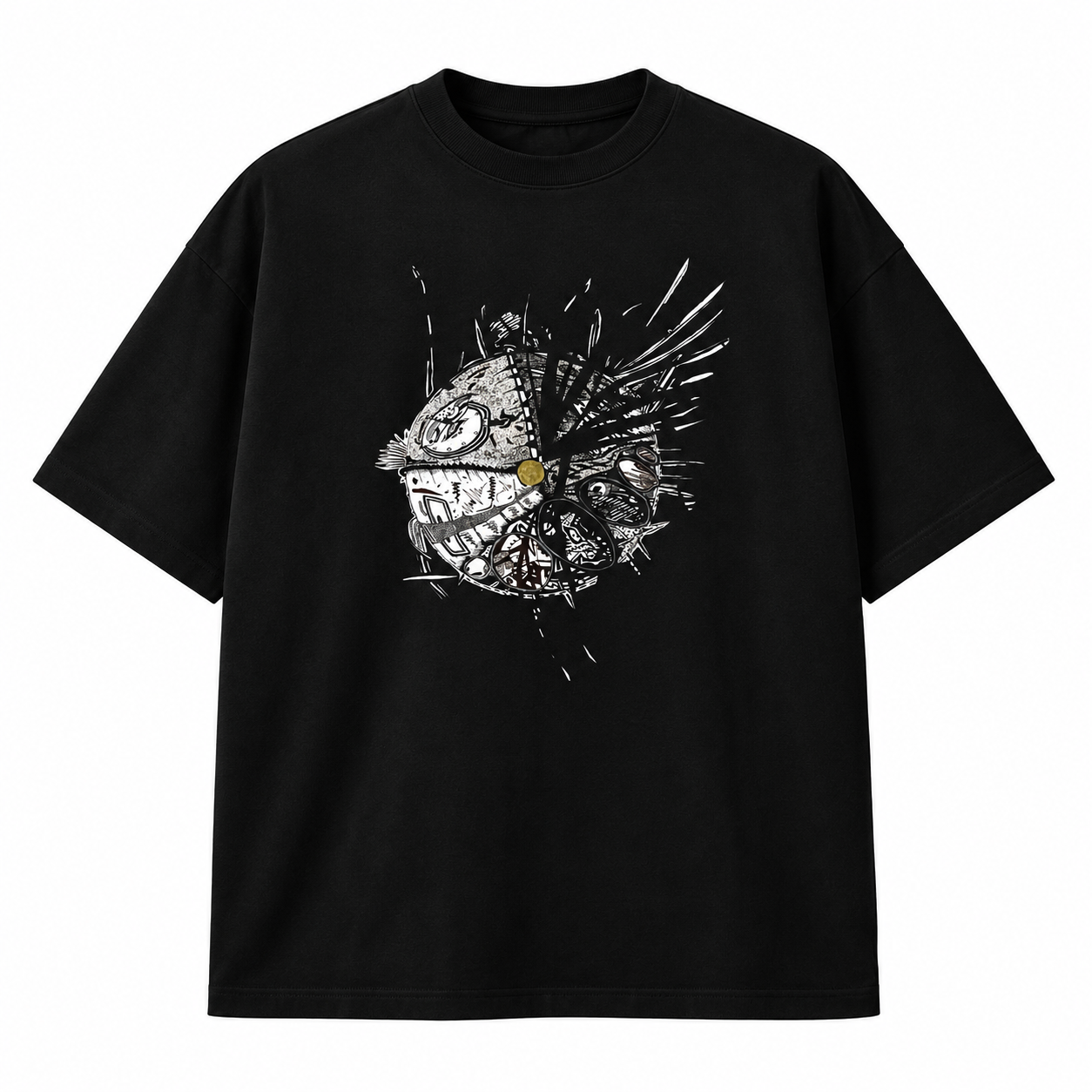 Mechanical Orb Graphic Black T-Shirt (1).png