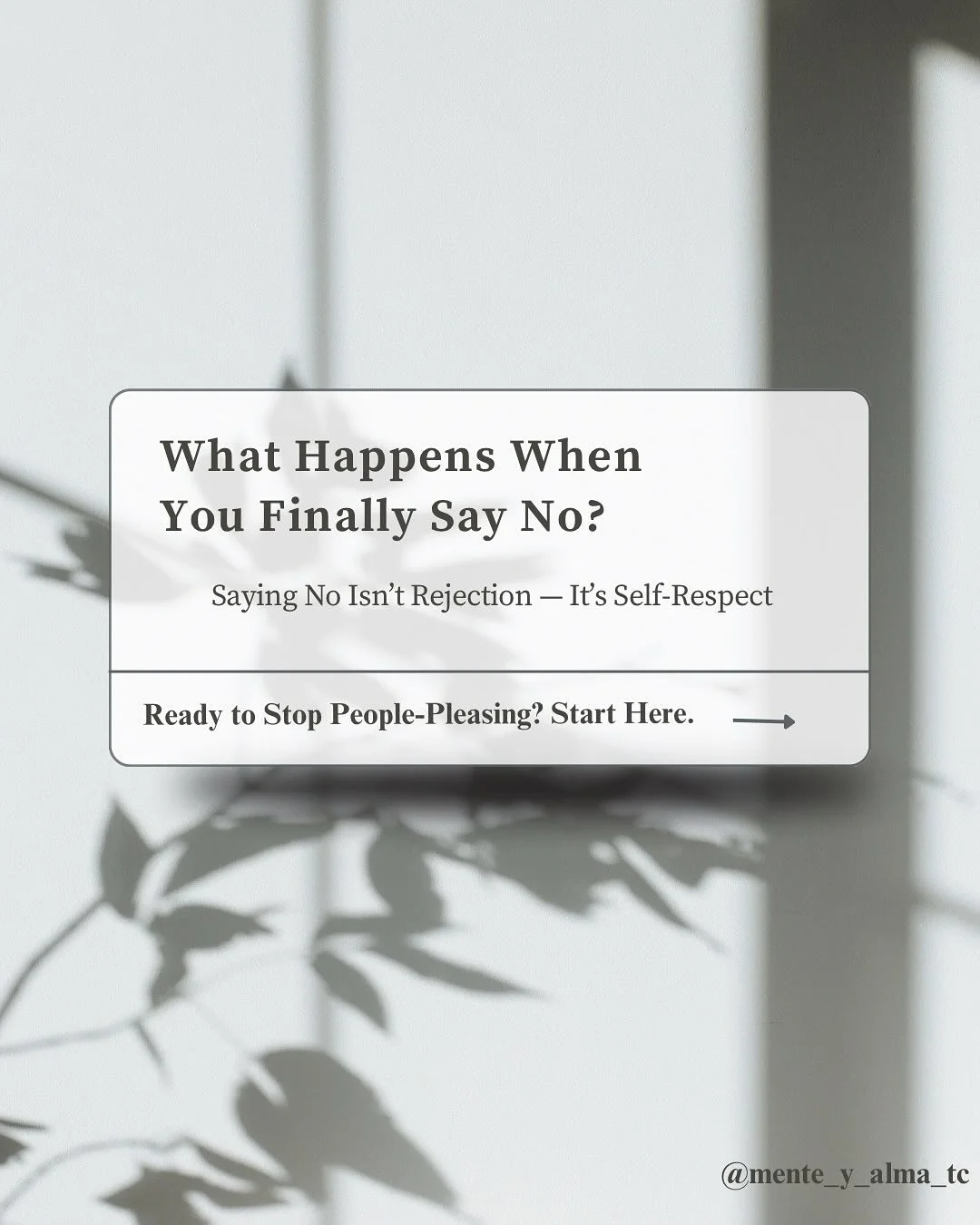 Being the first to say &ldquo;no&rdquo; can feel heavier than saying &ldquo;yes&rdquo; ever did.

Especially for daughters of immigrants, women raised to be caretakers, or anyone conditioned to put themselves last.

But you get to choose differently 