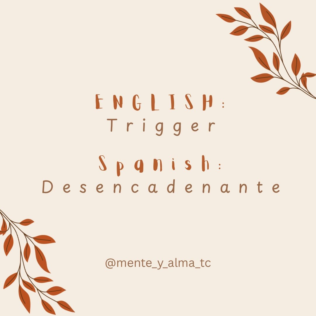 What are some other words you use to describe triggers? 

#BilingualTherapist #ClinicalSpanish
#MentalHealthEducation #LatinxMentalHealth
#SpanishForTherapists