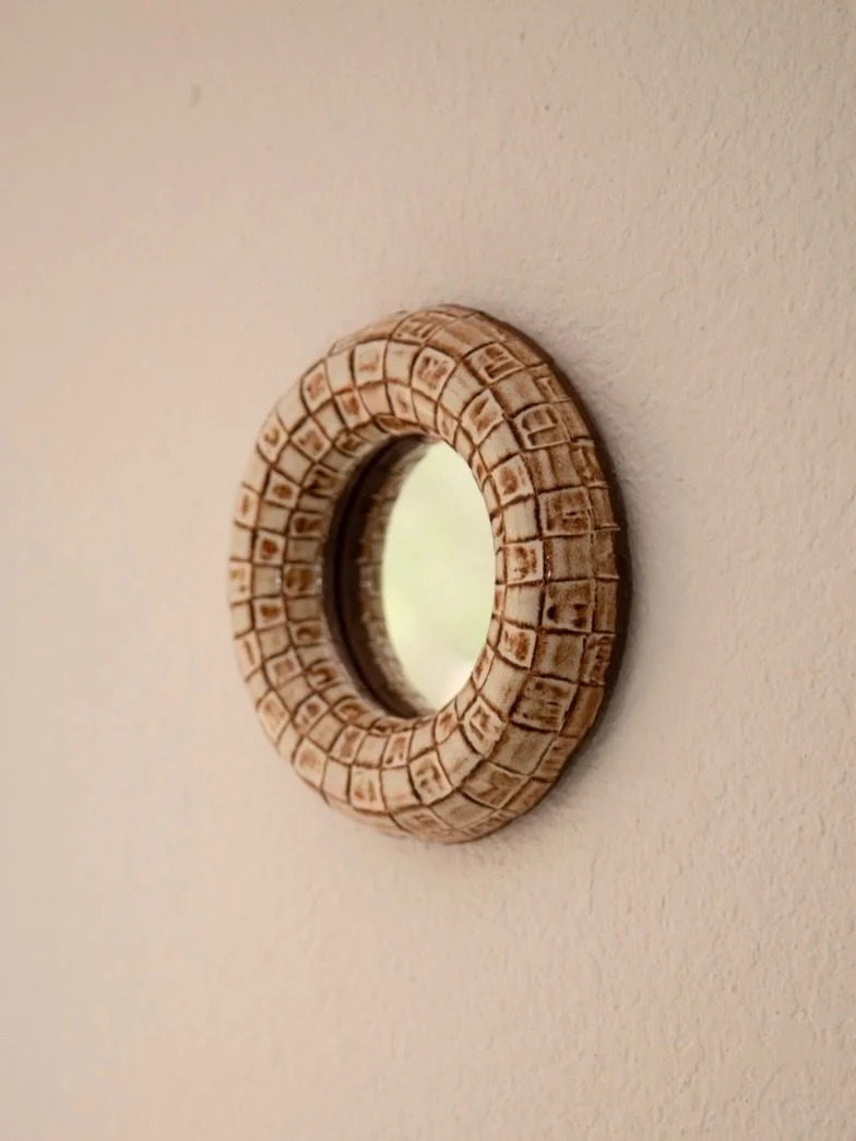 MIRROR N.035 - SOLD - within minutes of the Marburger doors opening!!!!!

This piece really pushed the classic tile pattern further, translating a glazed tile pattern into something more intricate and dimensional. (This one was especially hard to par