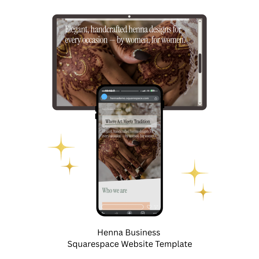 Squarespace Website Template for a Henna Business