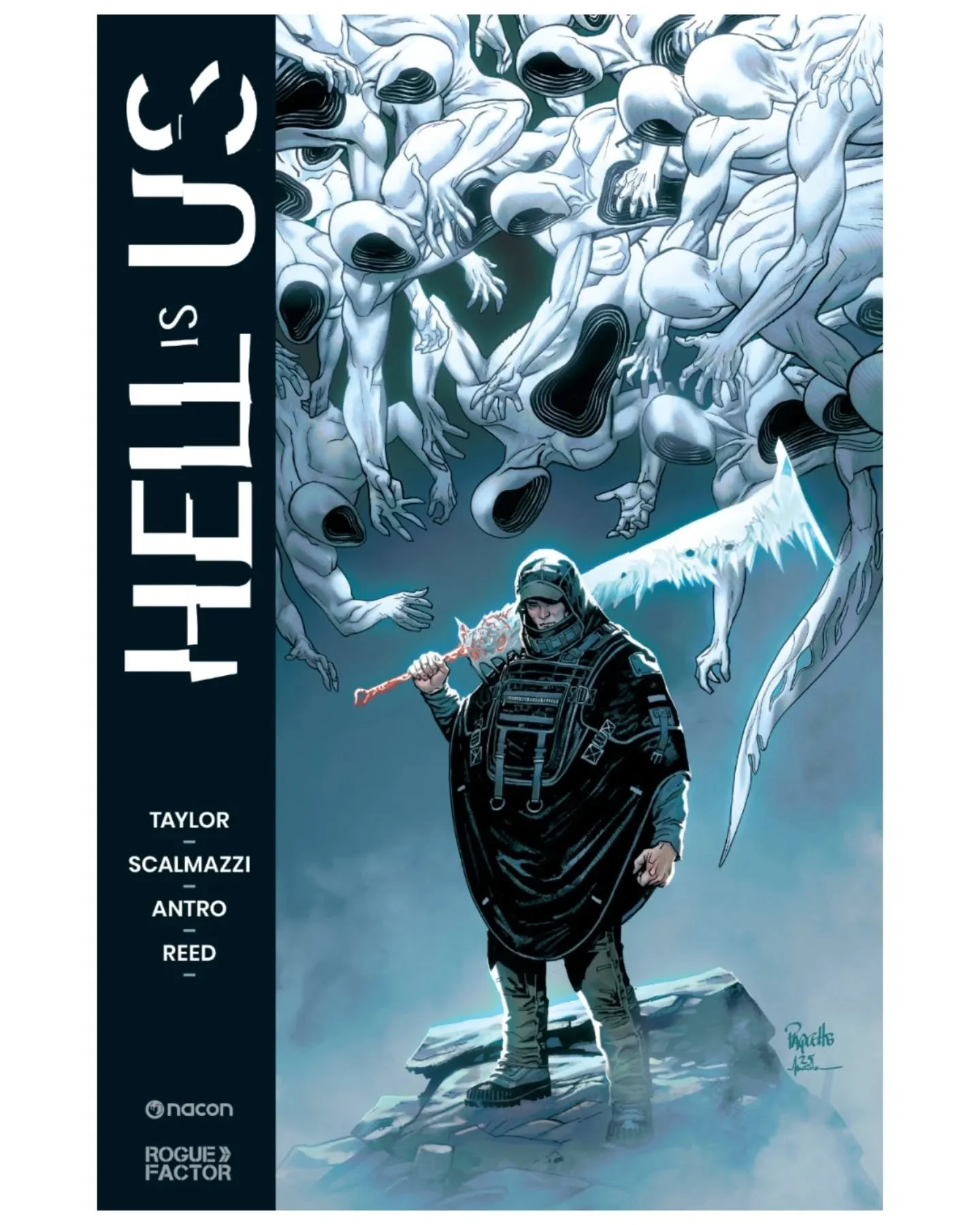 DGC is collaborating with @nacon &amp; @roguefactorstudio on a 16-page comic prequel to @hellisusgame.

Art: @andreascalmazzi, @antrart91 
Script: @stoonami 
Cover: @yanickpaquette, @mmaiolo 

Available digitally, for free, on nacongaming .com from A