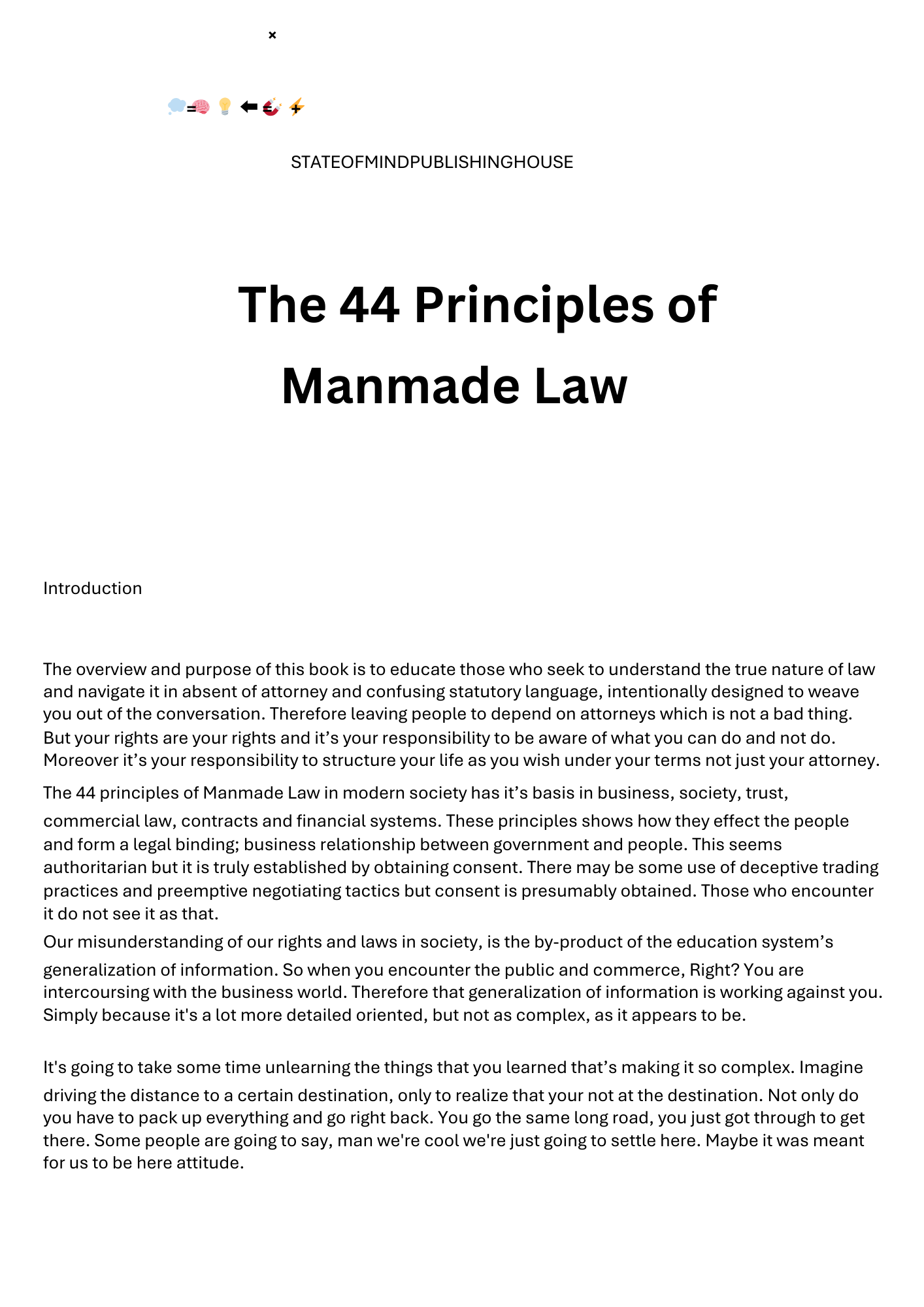 The 44 Principles of Manmade Law (E-Book)