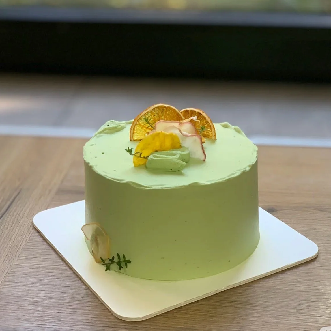 Matcha Chiffon Cake mit Matcha Creme & Macha Ganache & Milch Pudding