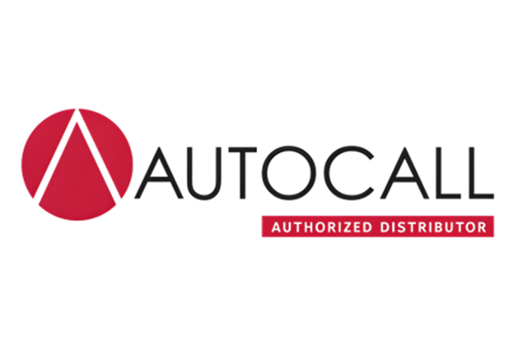 Logo for Autocall with red graphic resembling a stylized letter A and the text 'Autocall' with the tagline 'Authorized Distributors' beneath.