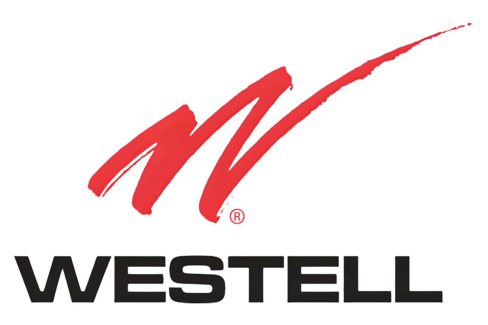 Westell logo with stylized red and black design