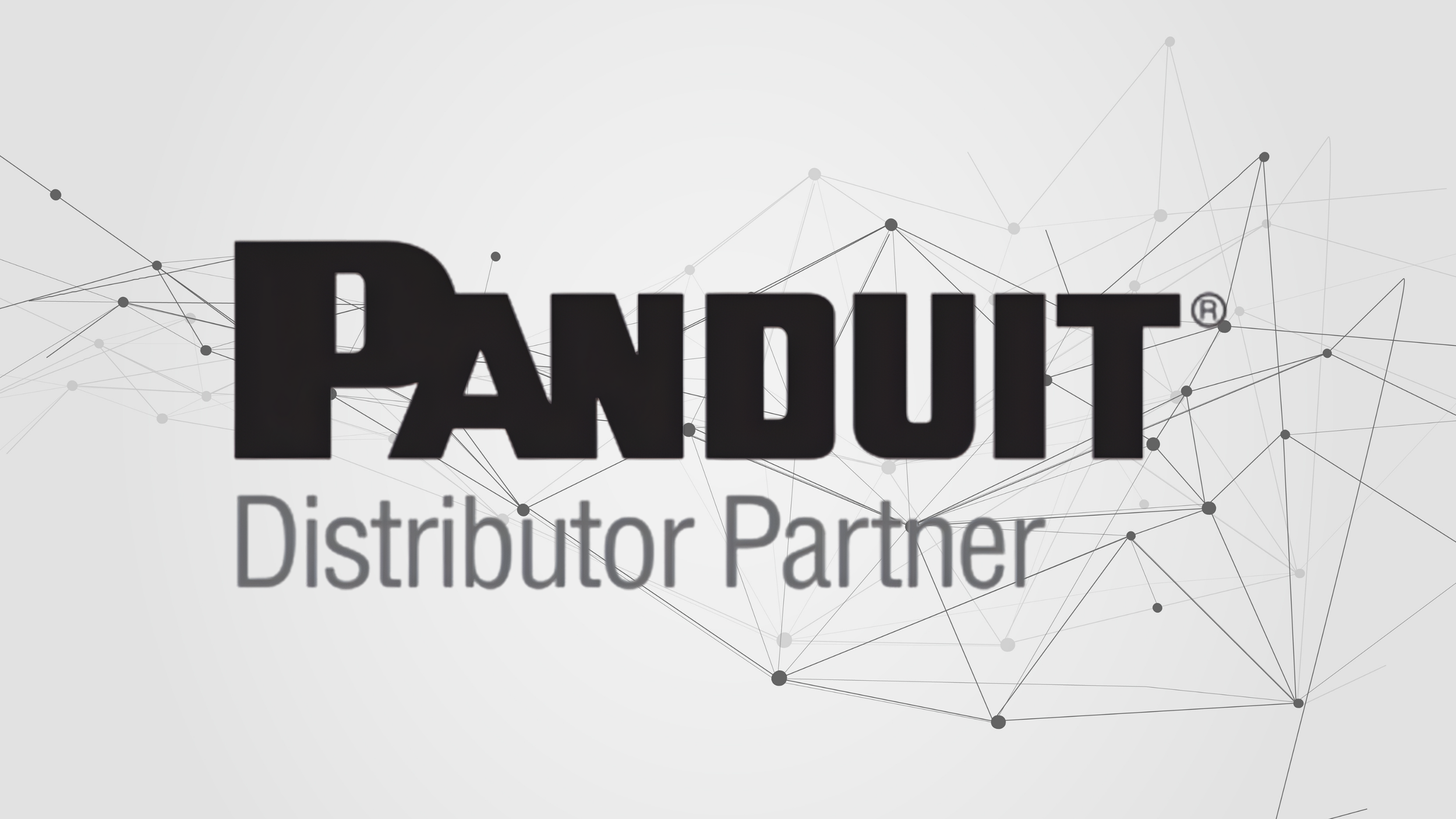 Panduit logo with the text 'Distributor Partner' on a light gray background with a network of connected dots