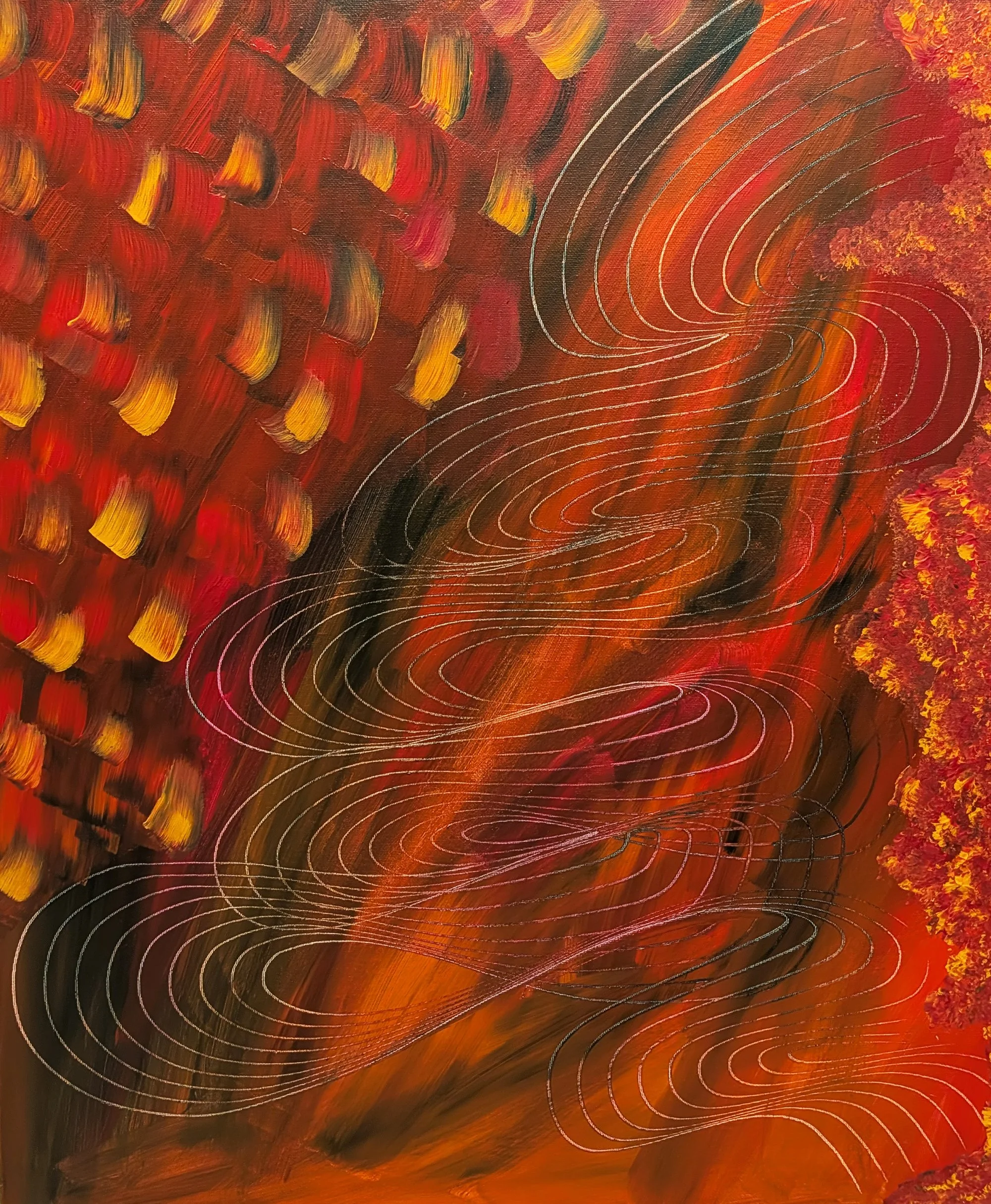 The Fire Is Just Beginning — Original Abstract Painting (20 × 24) UNFRAMED