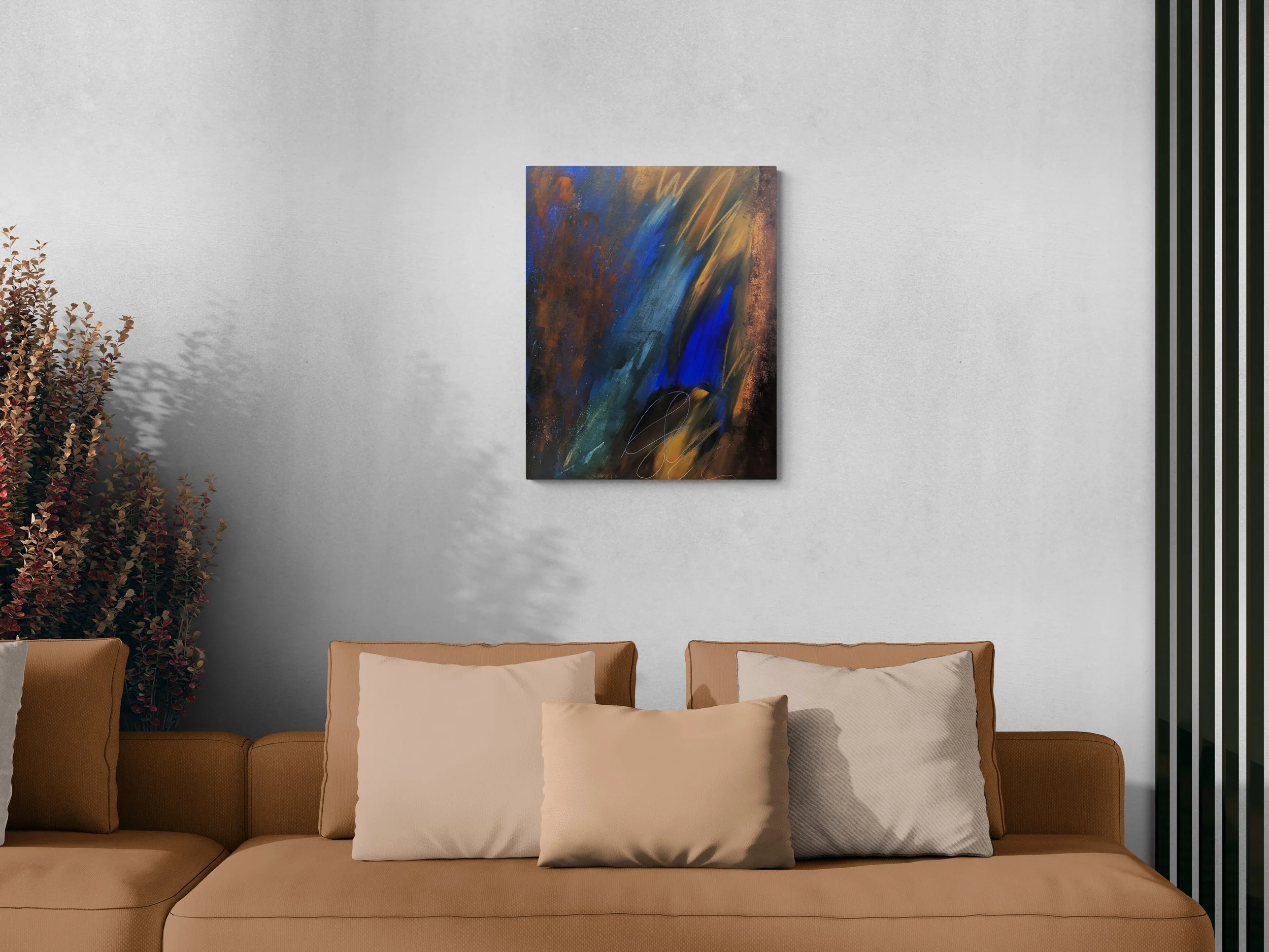 Force in the Dark – 24 × 30 Abstract Acrylic Painting (Unframed)