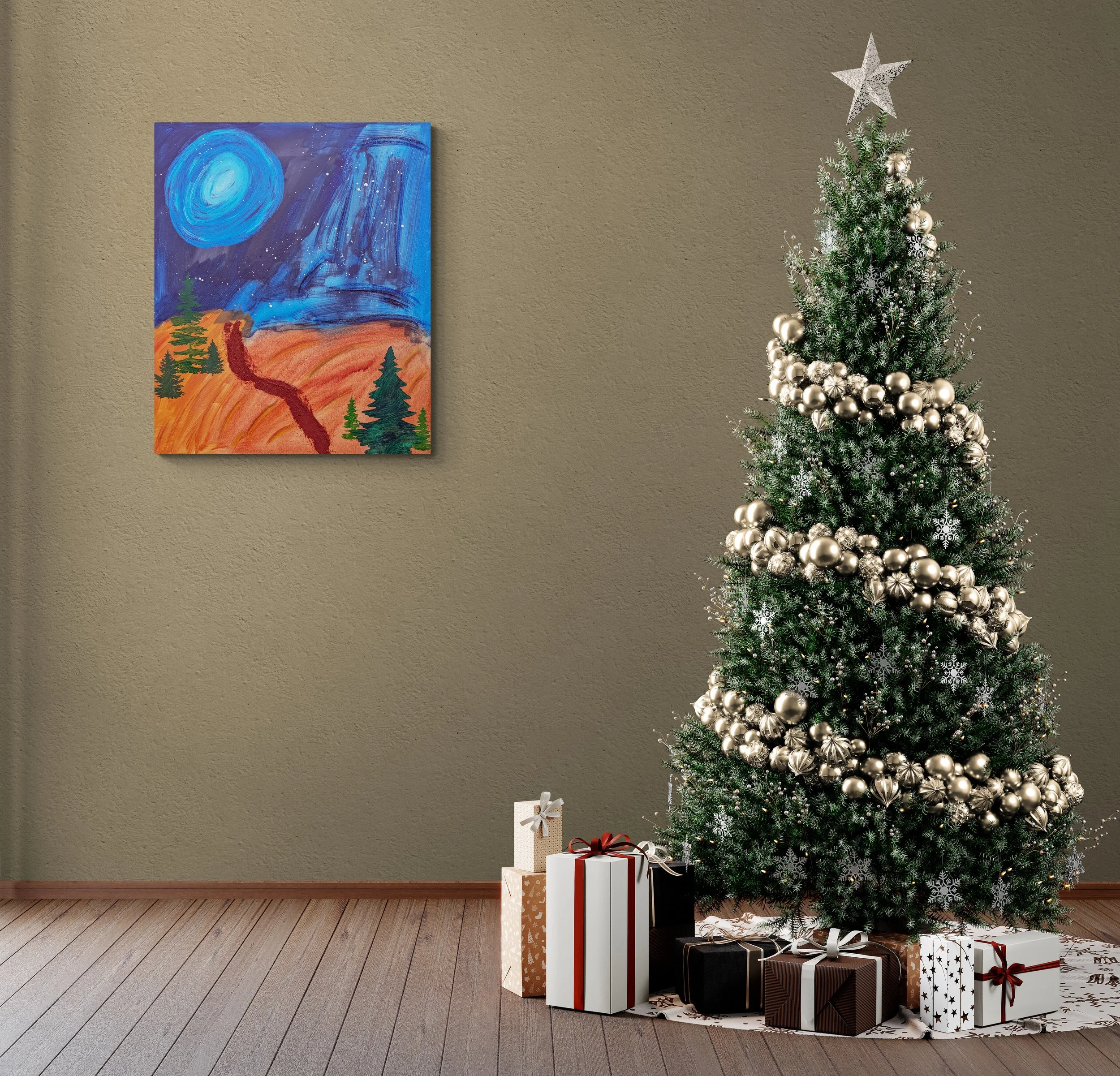 Journey Beneath the Moon — Landscape Art Print (11×14, Limited Studio Stock)