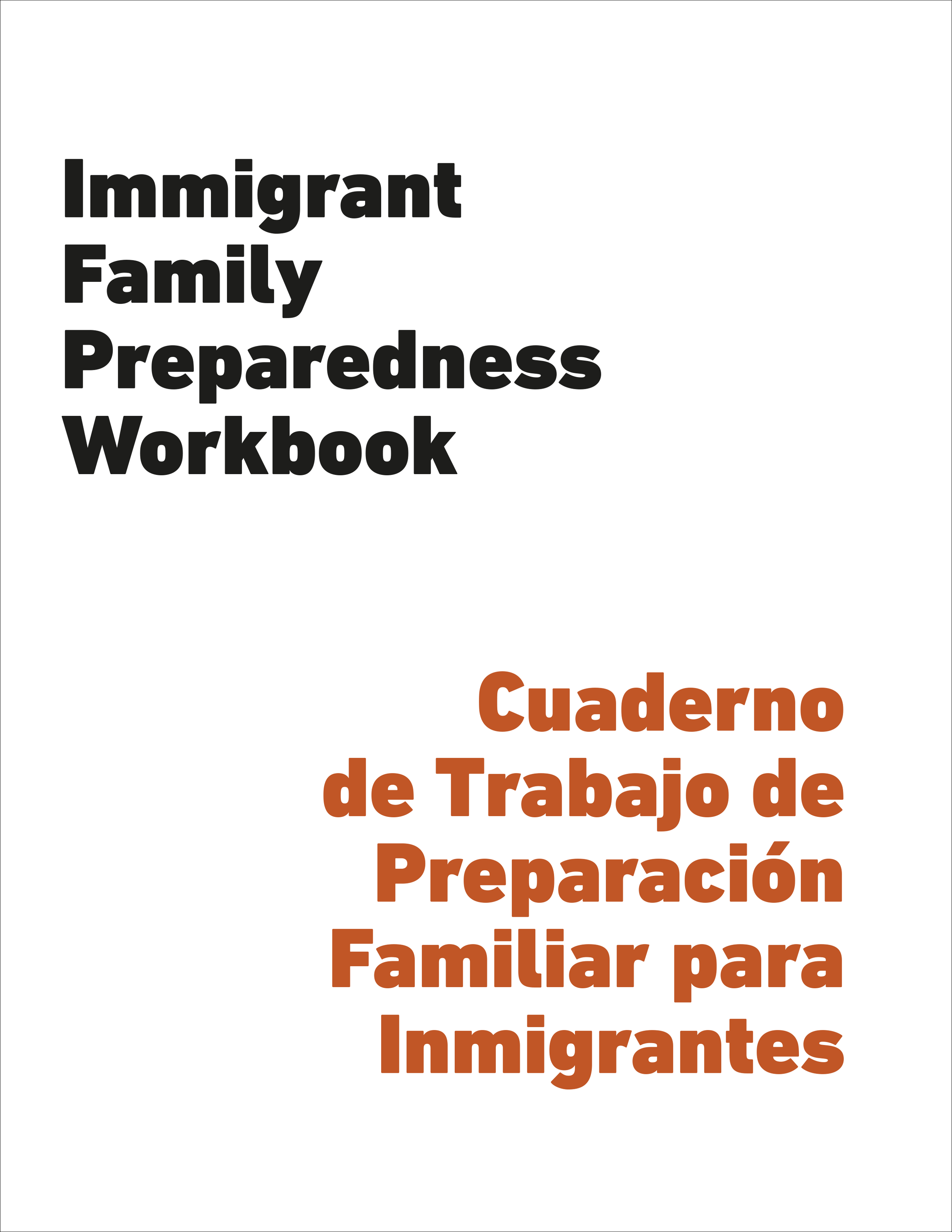 Immigrant Family Emergency Preparedness Self-Guided Workbook
