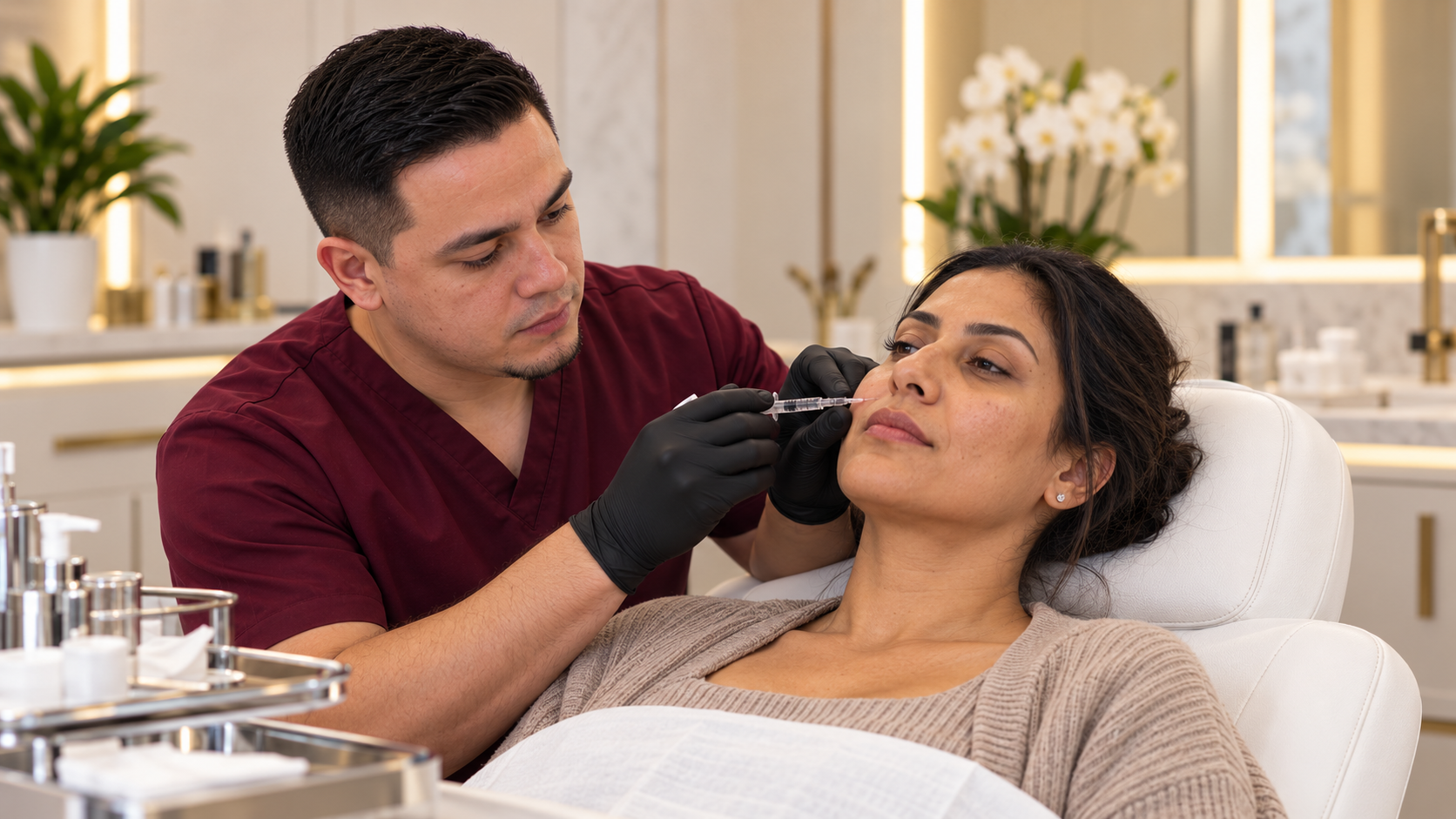 Consulta de estética médica en una clínica moderna