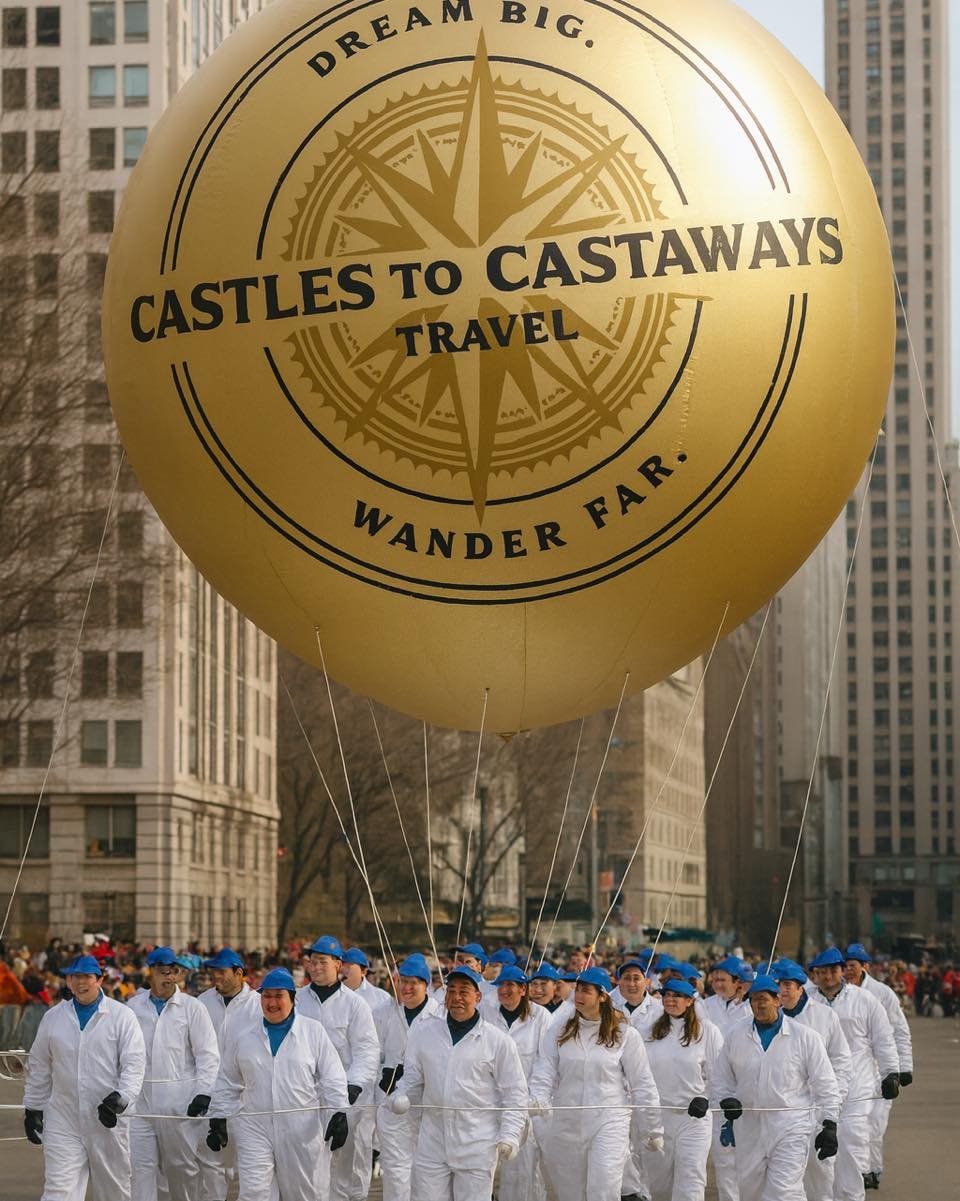 Big news from Castles to Castaways Travel!!!

We finally made it&hellip;all the way to the Macy&rsquo;s Thanksgiving Day Parade!

Okay not really&hellip;but LOOK at our very own Castles to Castaways balloon floating down the street like it&rsquo;s th