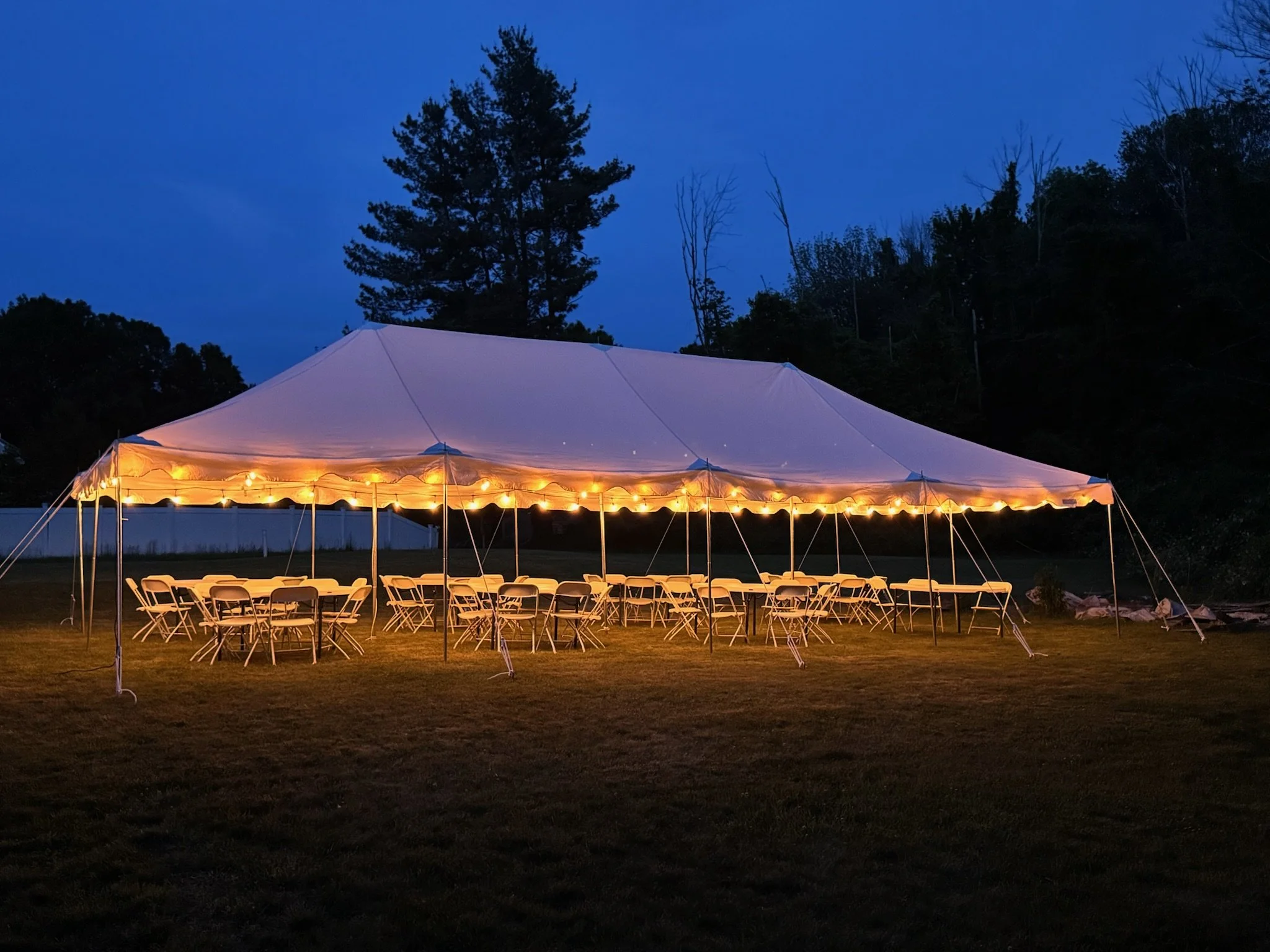 Cheshire Cat Canopy Pole Tent Package - Seating for 64 Guests