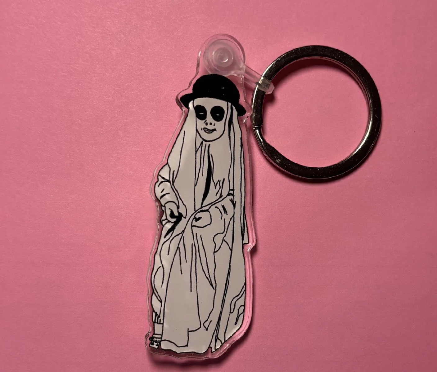 ghoul keychain; niche Halloween costume; horror book merch; ghost costume; local bookstore; Nomad Nirvana Books; queer woman owned bookstore Georgia