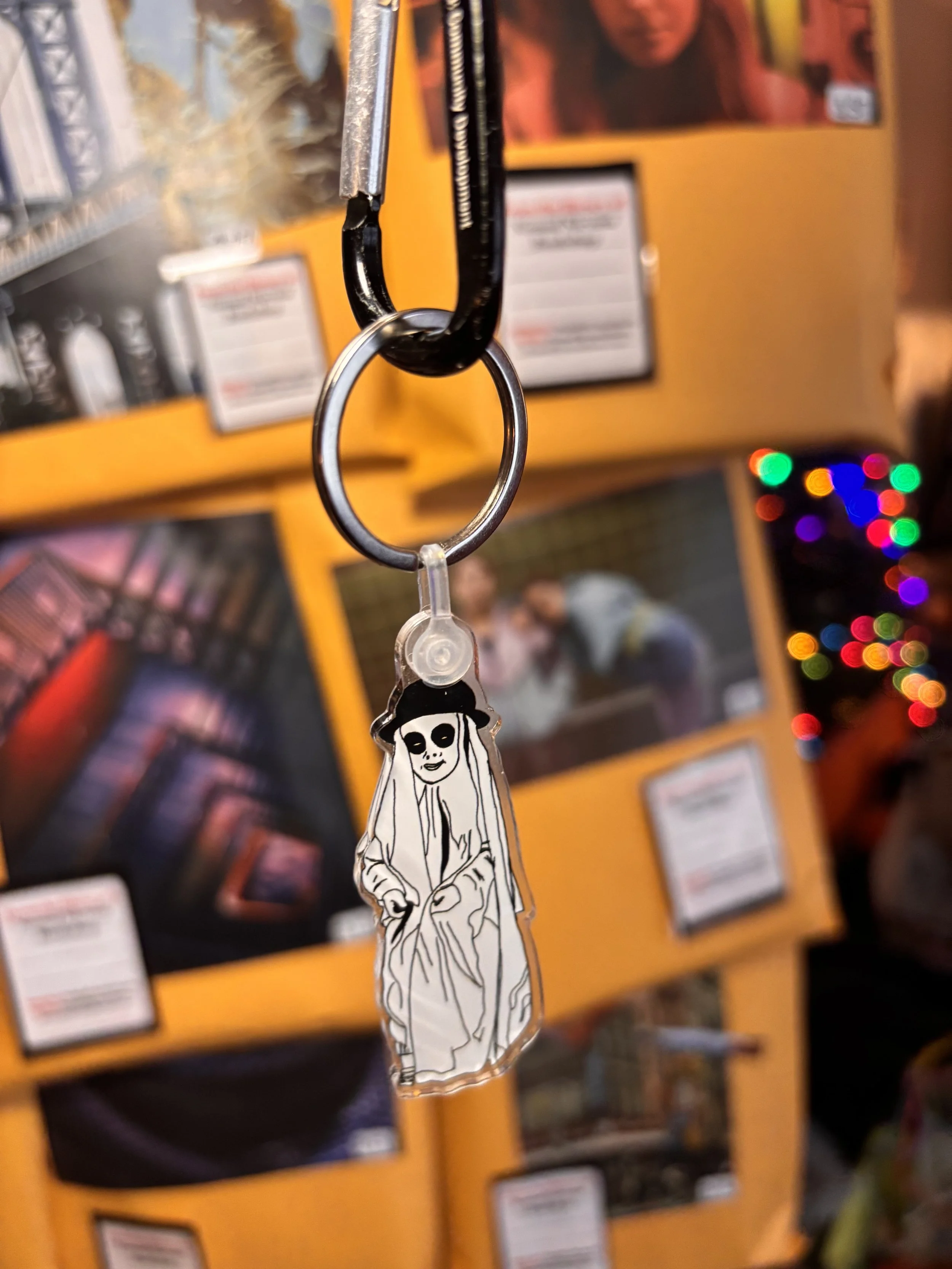 ghoul keychain; niche Halloween costume; horror book merch; ghost costume; local bookstore; Nomad Nirvana Books; queer woman owned bookstore Georgia