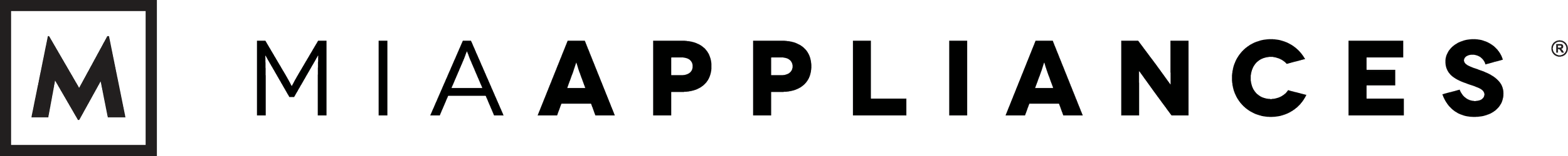 Logo of MIA APPLIANCES with a large 'M' inside a square and the company name in capital letters.