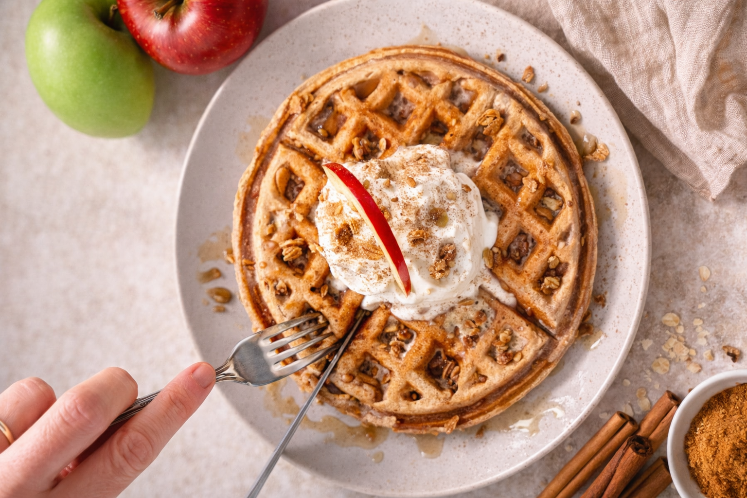 Cozy Apple Cinnamon Waffles
