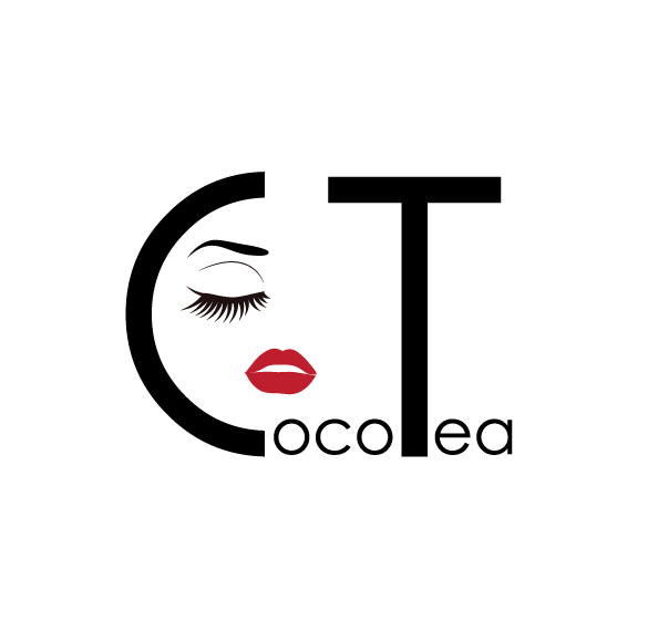 Stylized illustration of a woman's face with closed eyes, long eyelashes, and red lips."