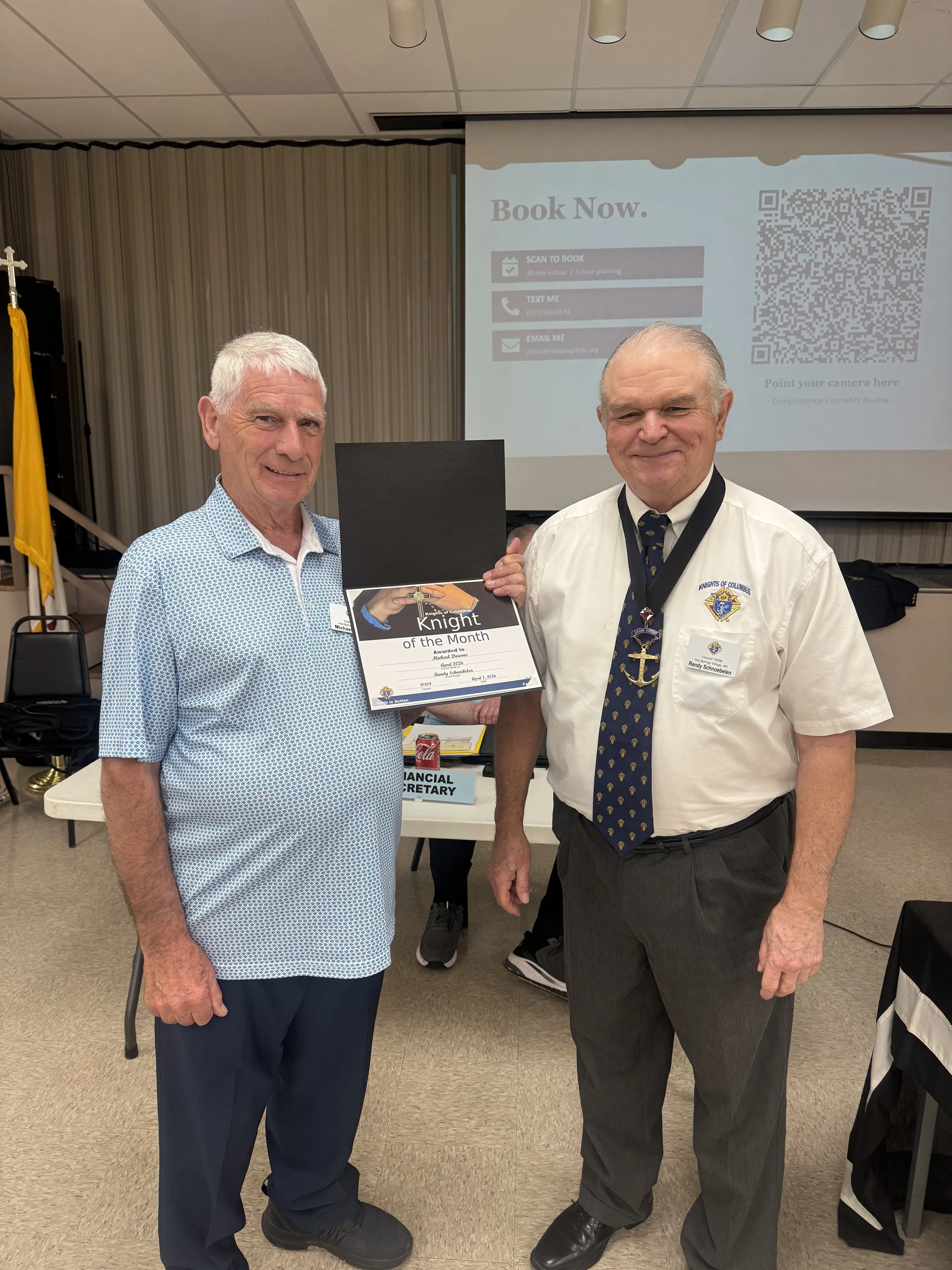 April 2026 Knight of the Month Michael Downes