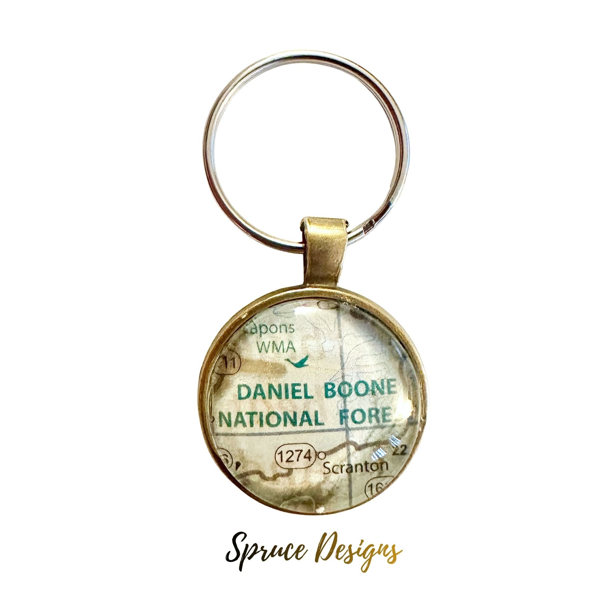 Daniel Boone National Forest Map Keychain