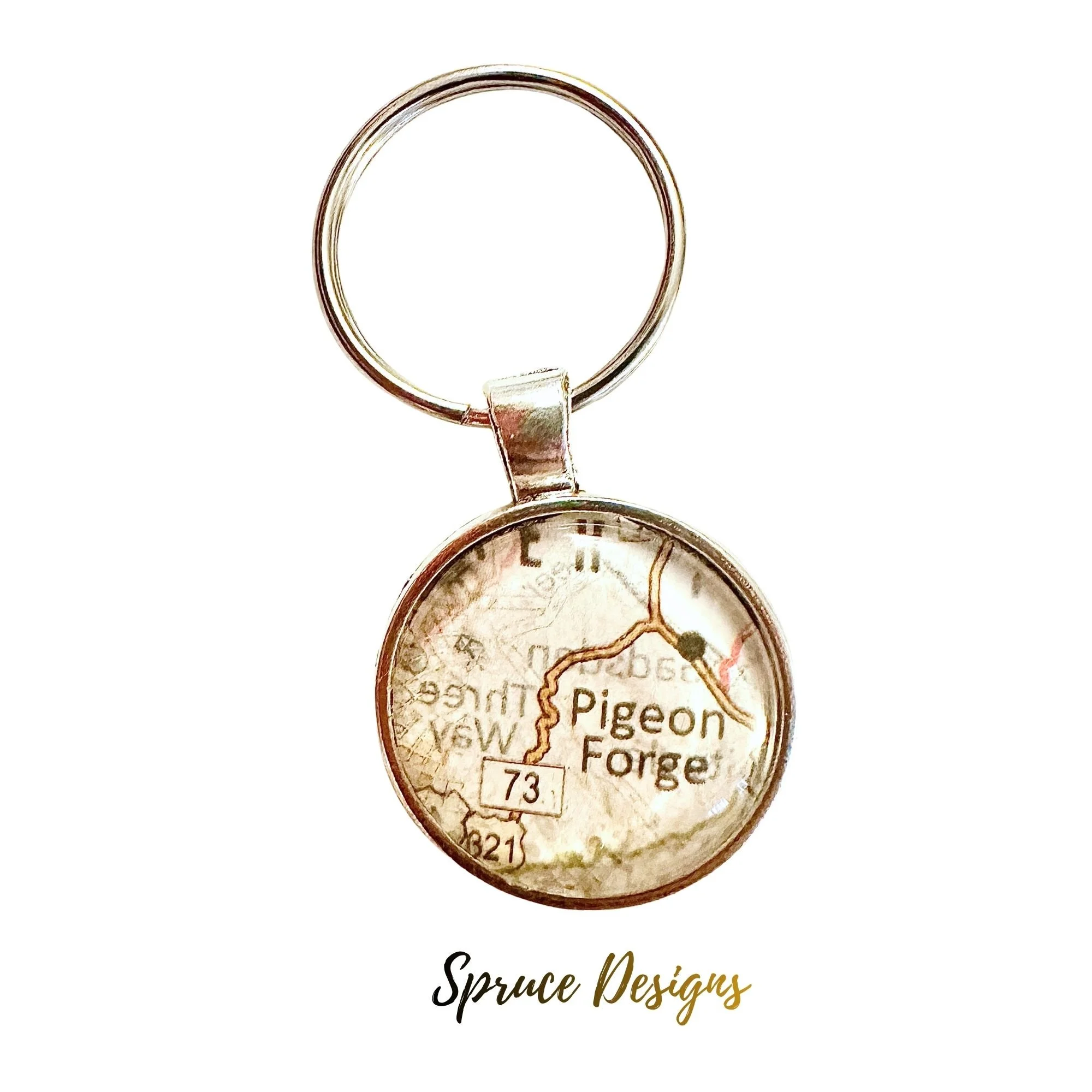 Pigeon Forge Map Keychain