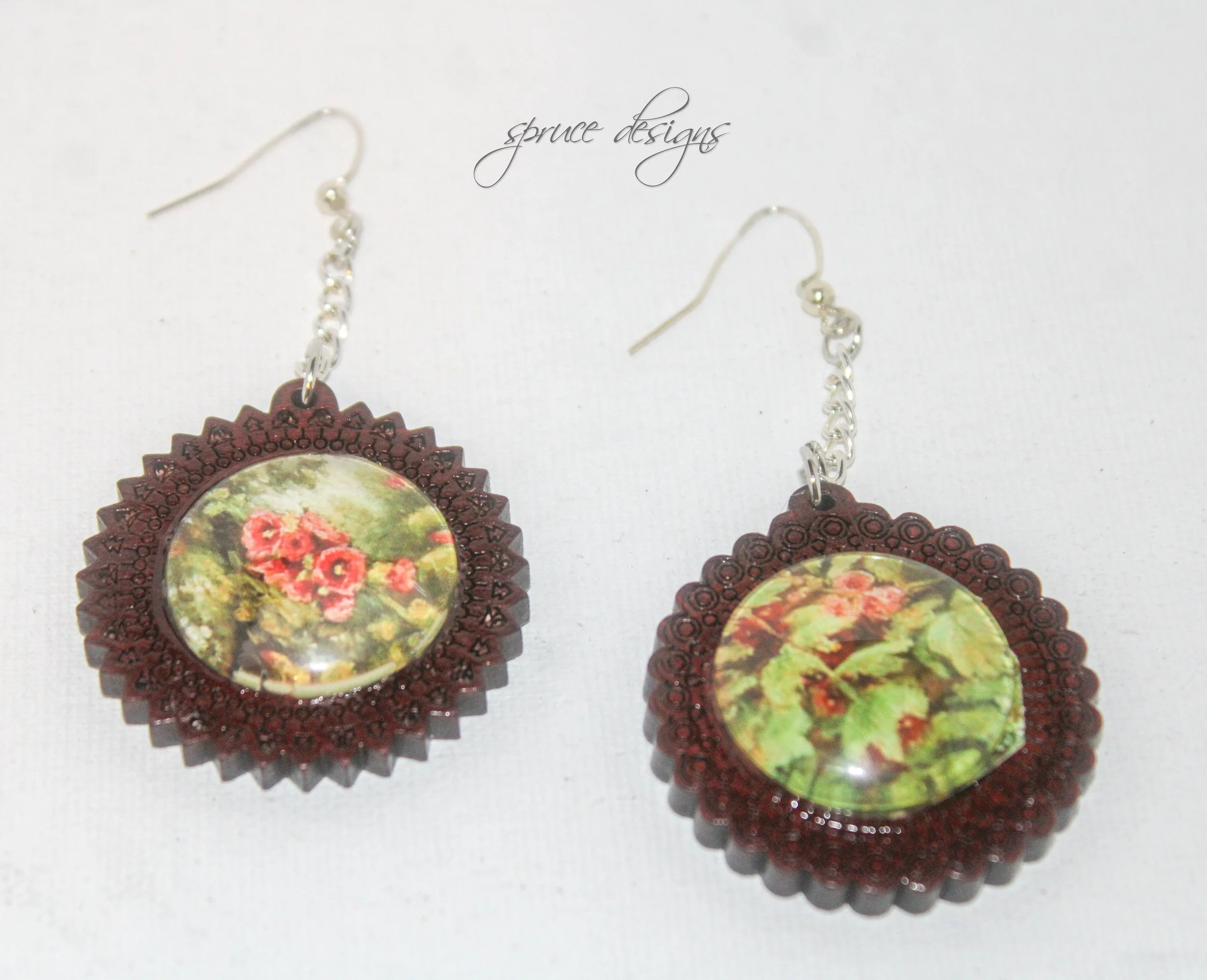 Pink Flower Pendant Earrings-4.jpg