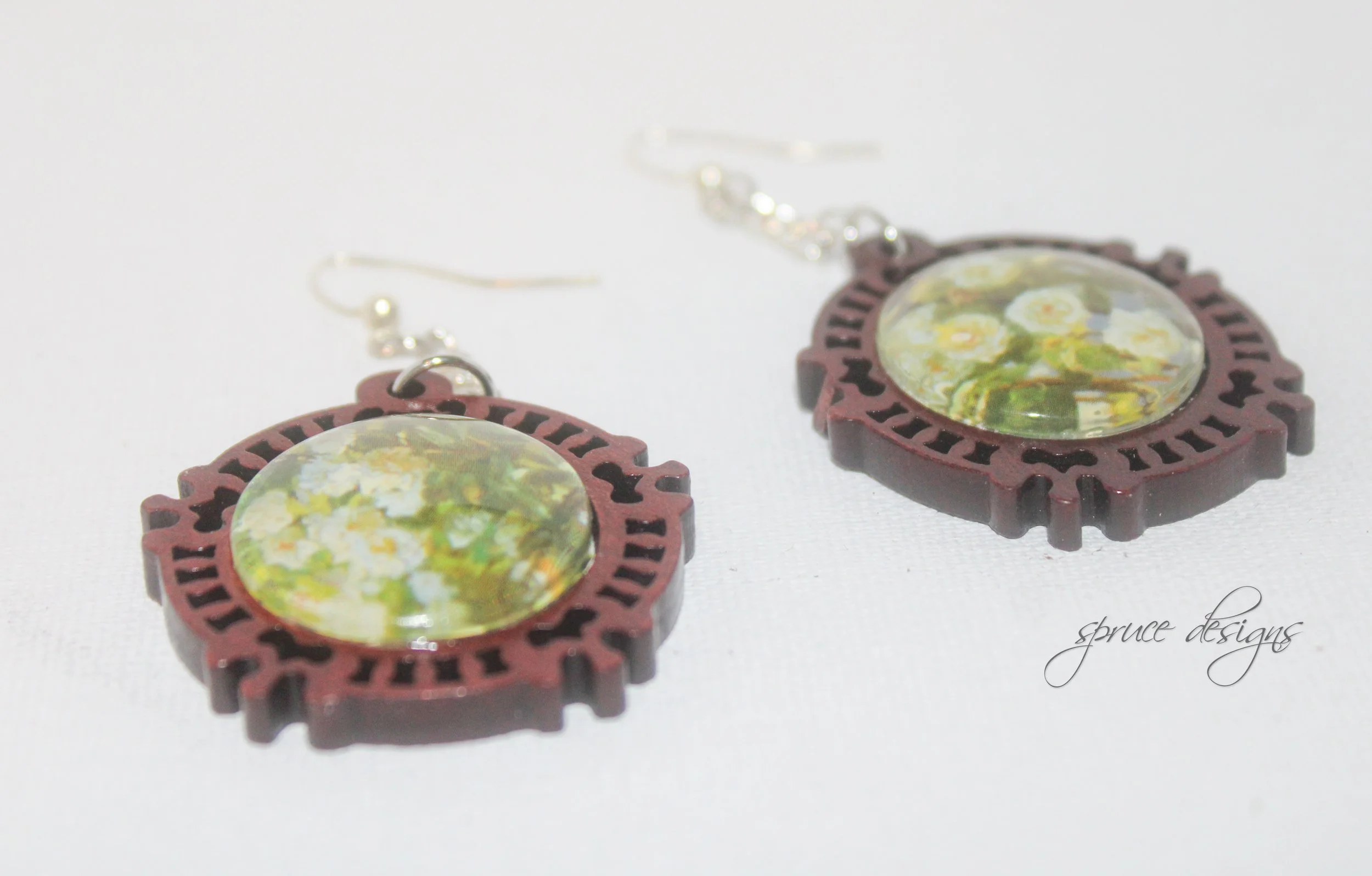 Yellow Flower Pendant Earrings-2.jpg