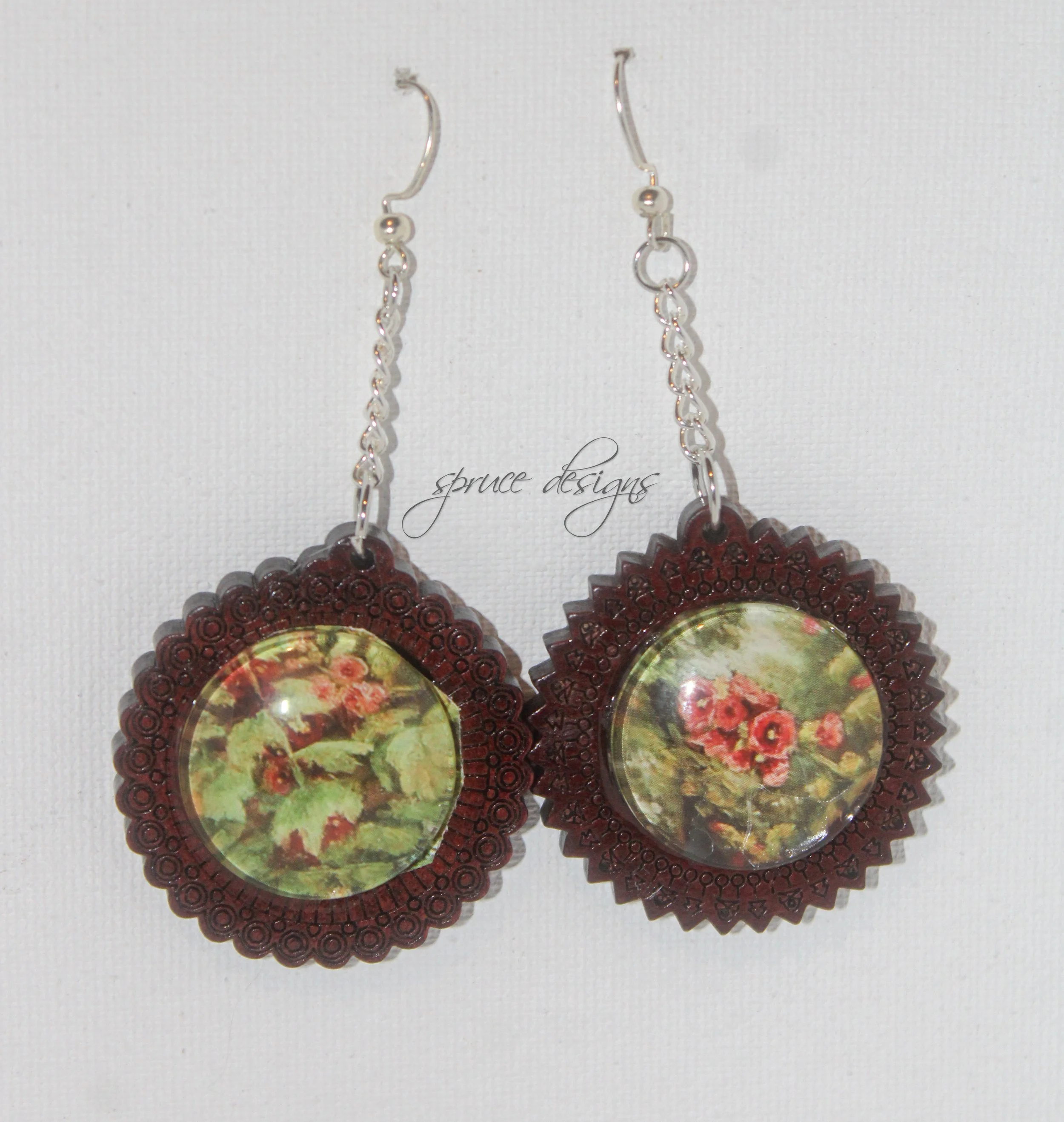 Pink Flower Pendant Earrings-2.jpg