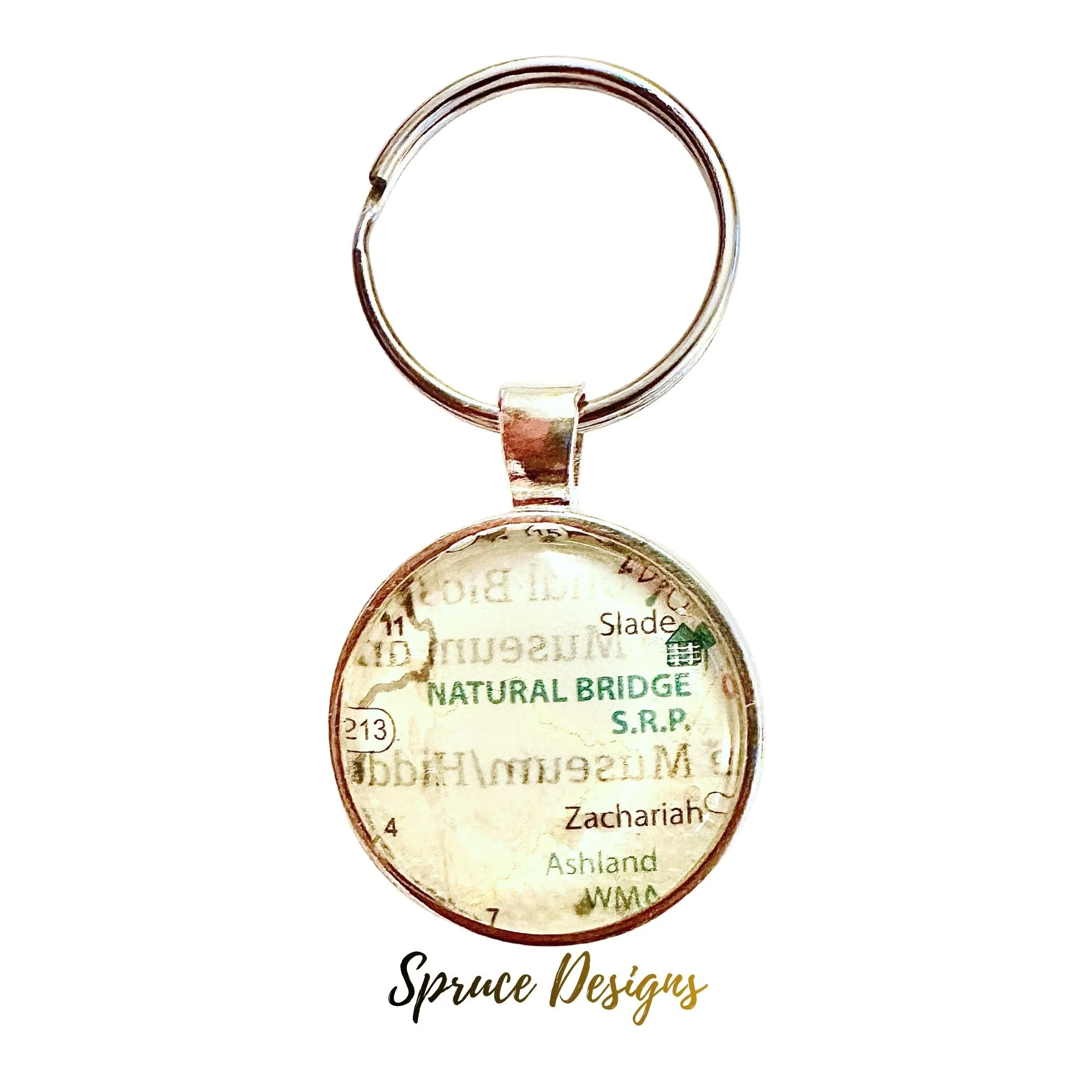 Natural Bridge State Park Map Keychain