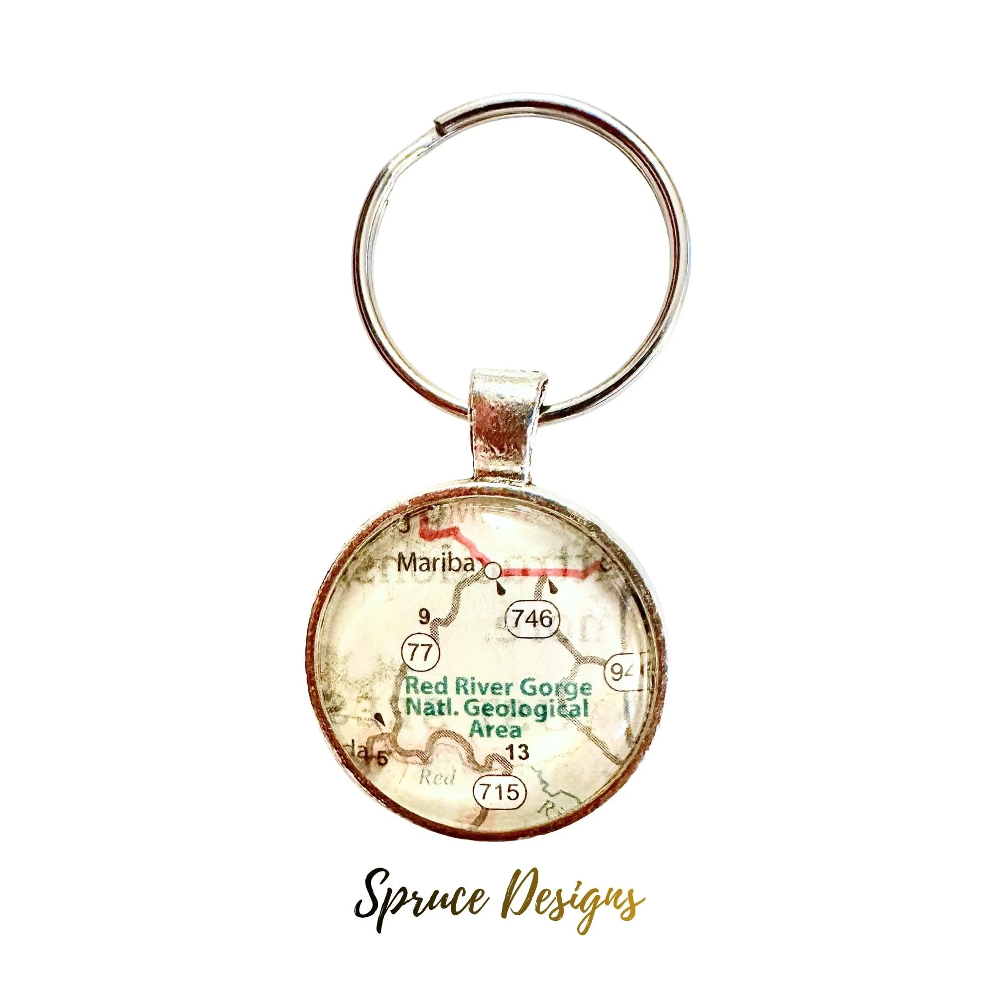 Red River Gorge Map Keychain