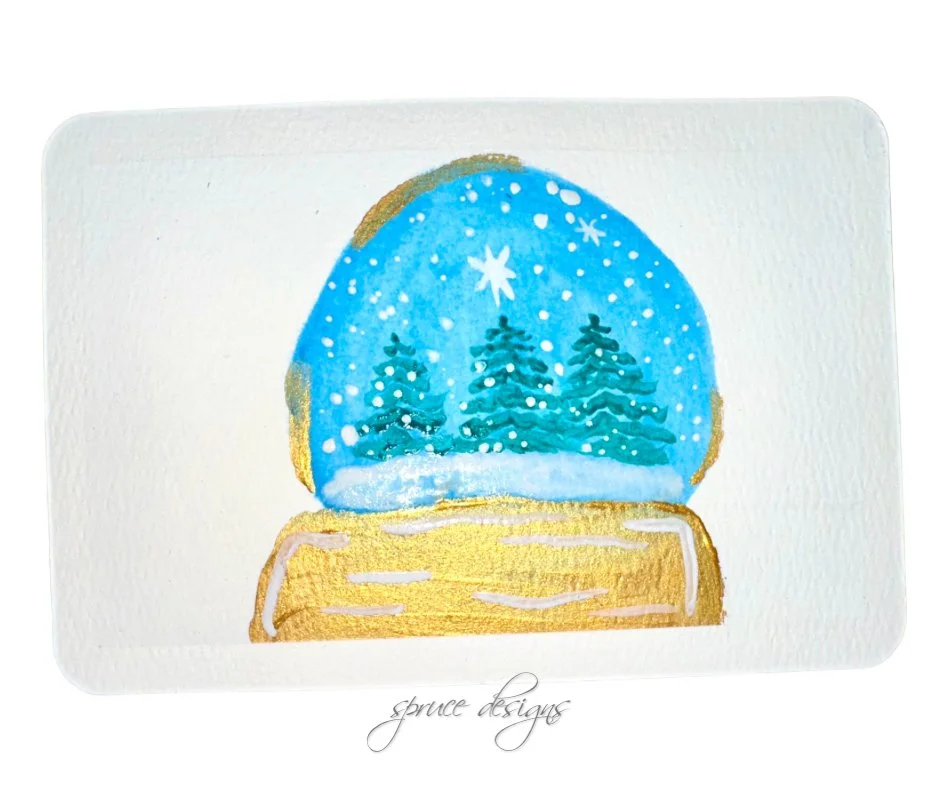 Snow Globe Christmas Postcard