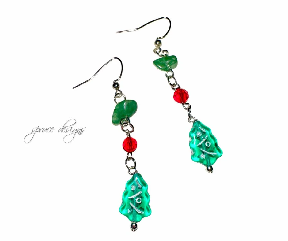 Christmas Tree Dangle Earrings