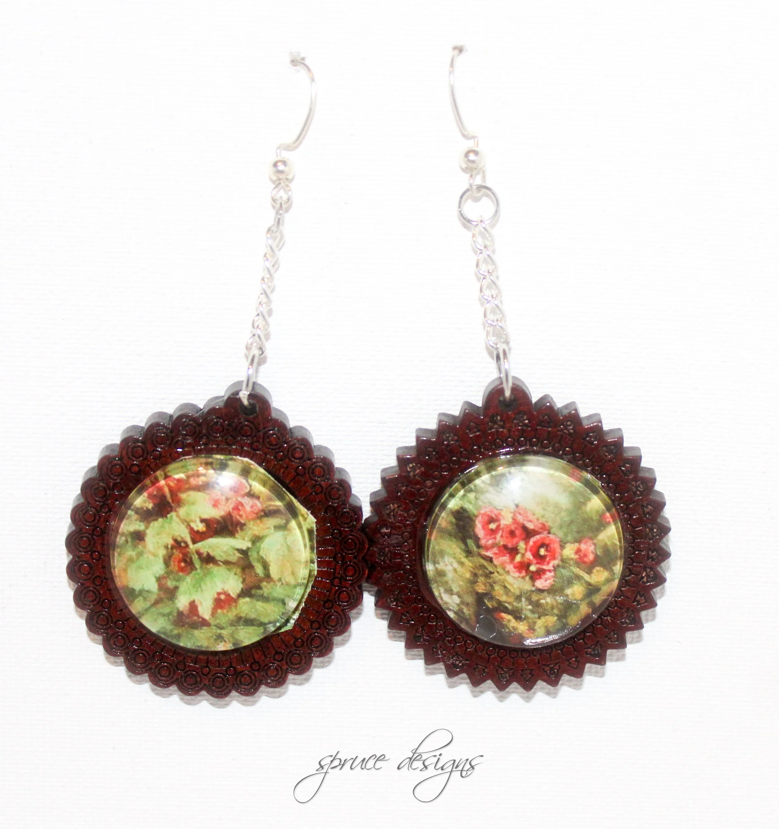 Pink Flower Pendant Earrings.jpg