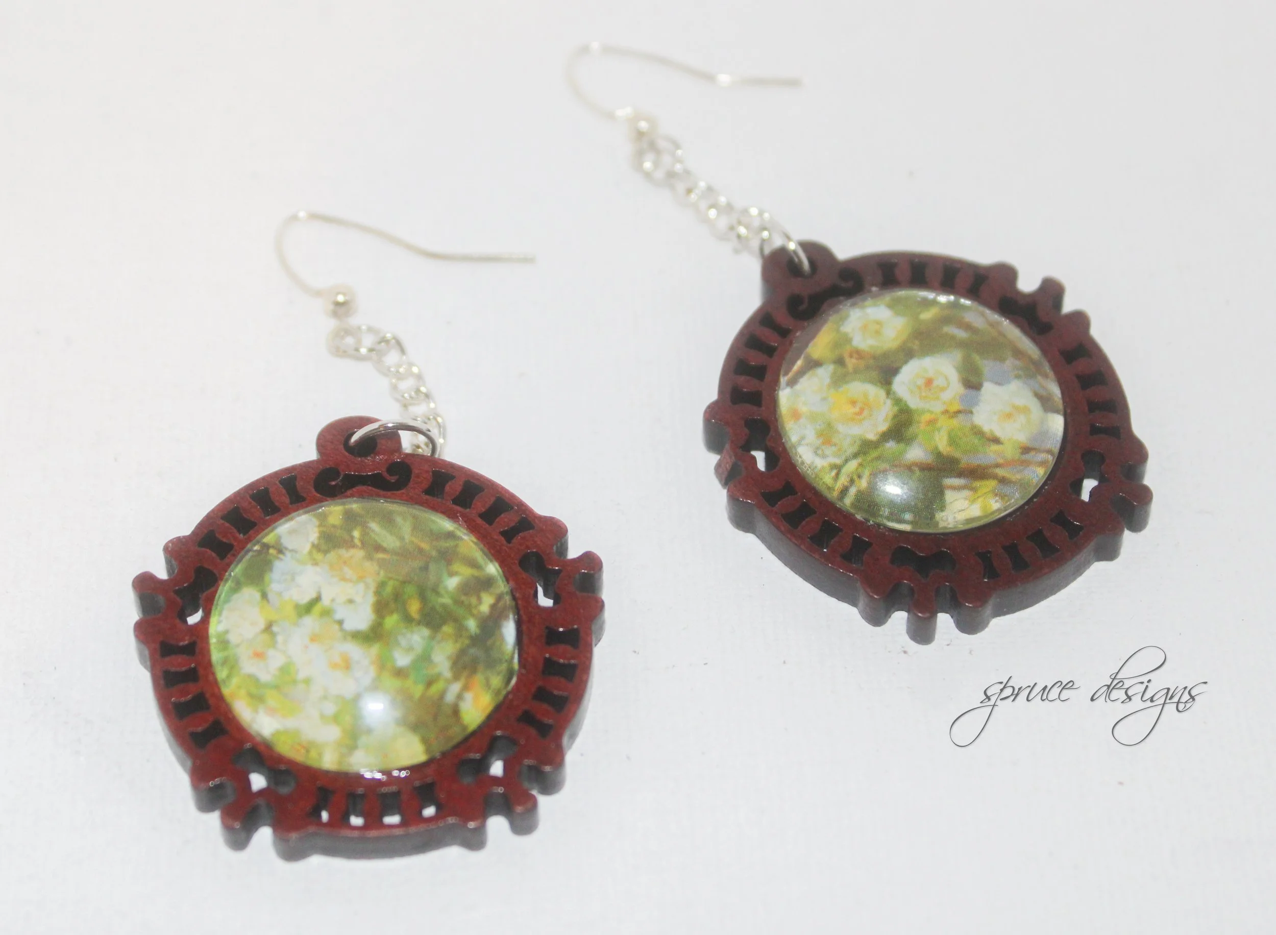 Yellow Flower Pendant Earrings-3.jpg