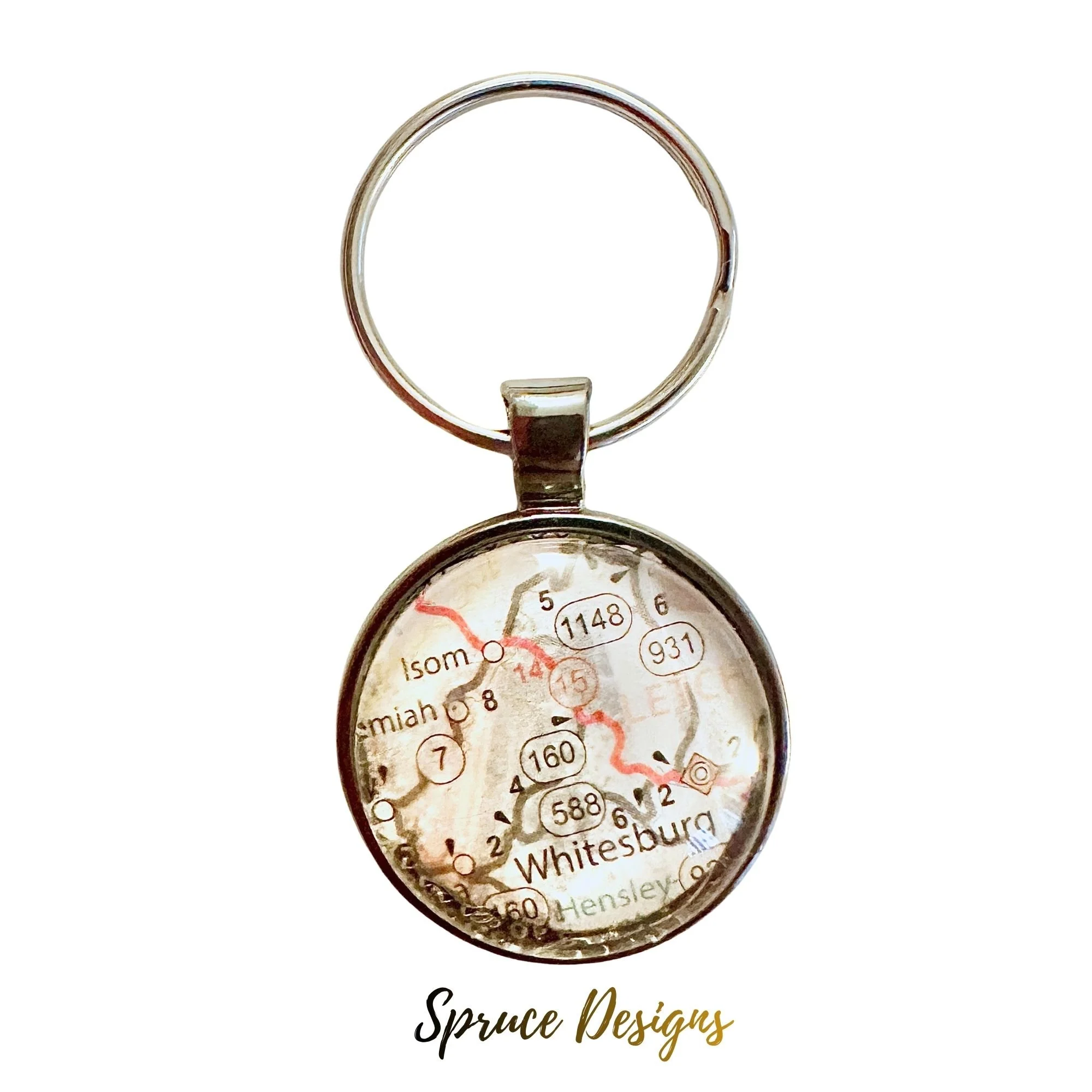 Whitesburg Map Keychain