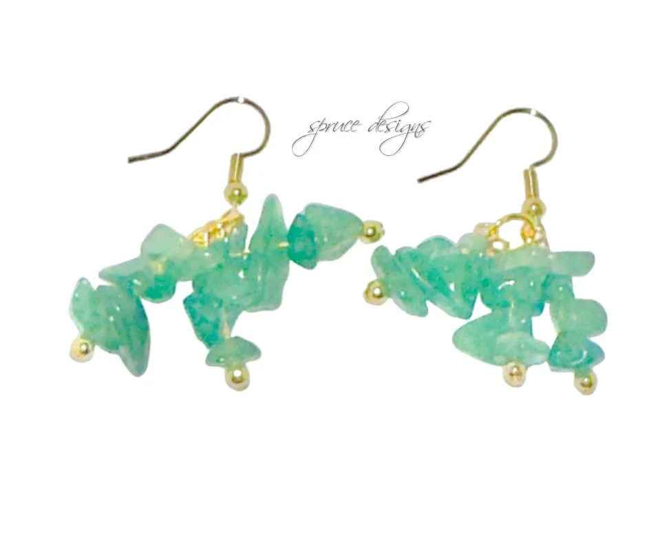 Aventurine Cluster Earrings