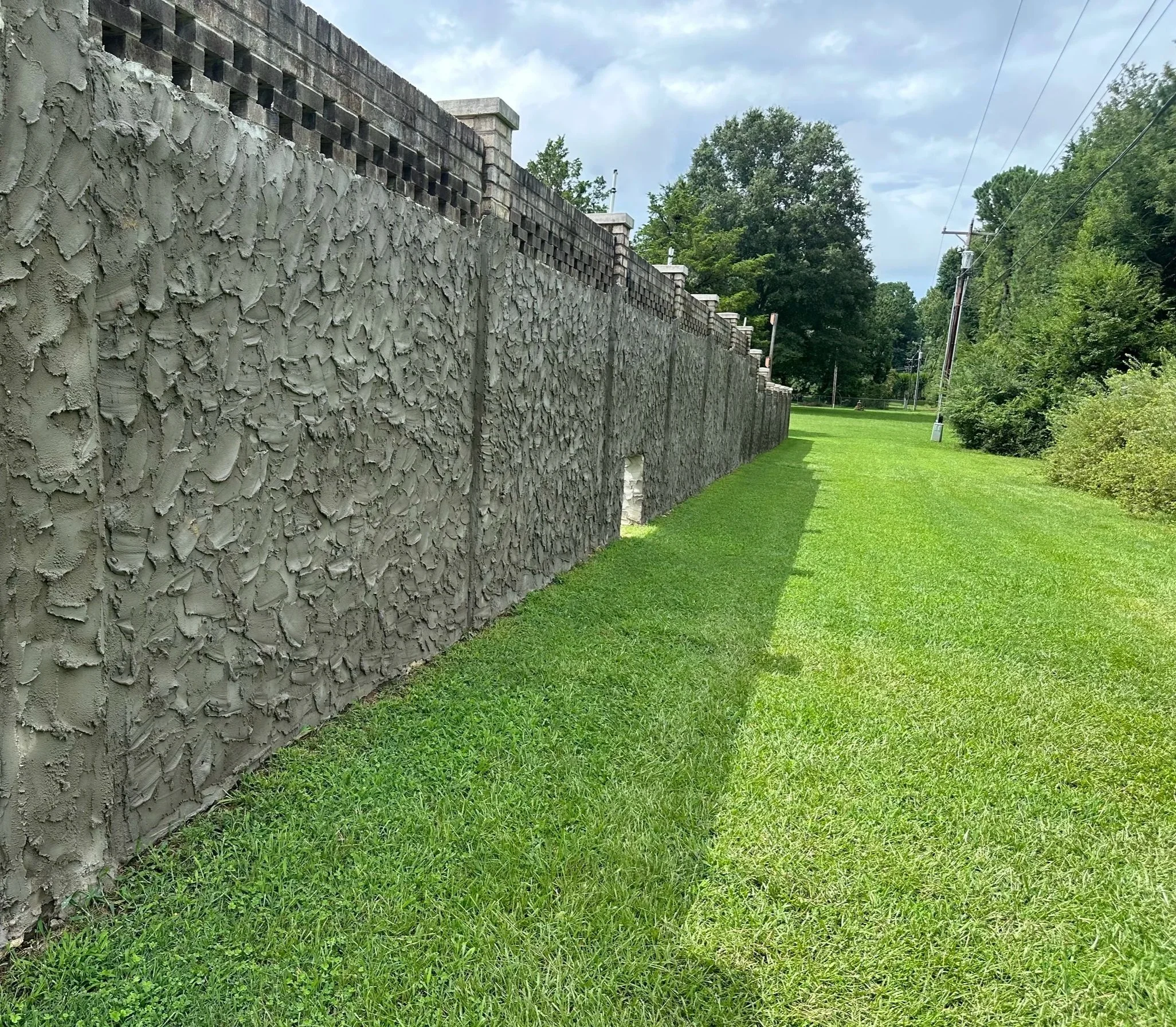 Brick, Block, and Stucco Privacy Wall | Newport, South Carolina