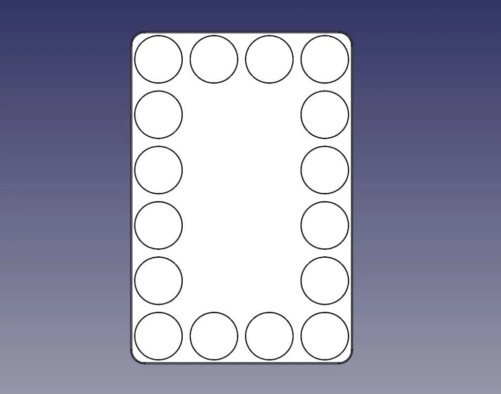 3D printable models of the D-Lock organizational system PANEL.  Panel have 4 x 6 hole pattern with the D-Lock designed locking features. Large Holes around the outside edges with a pocket.  .All Holes filled with Print IN Place reusable Connectors.