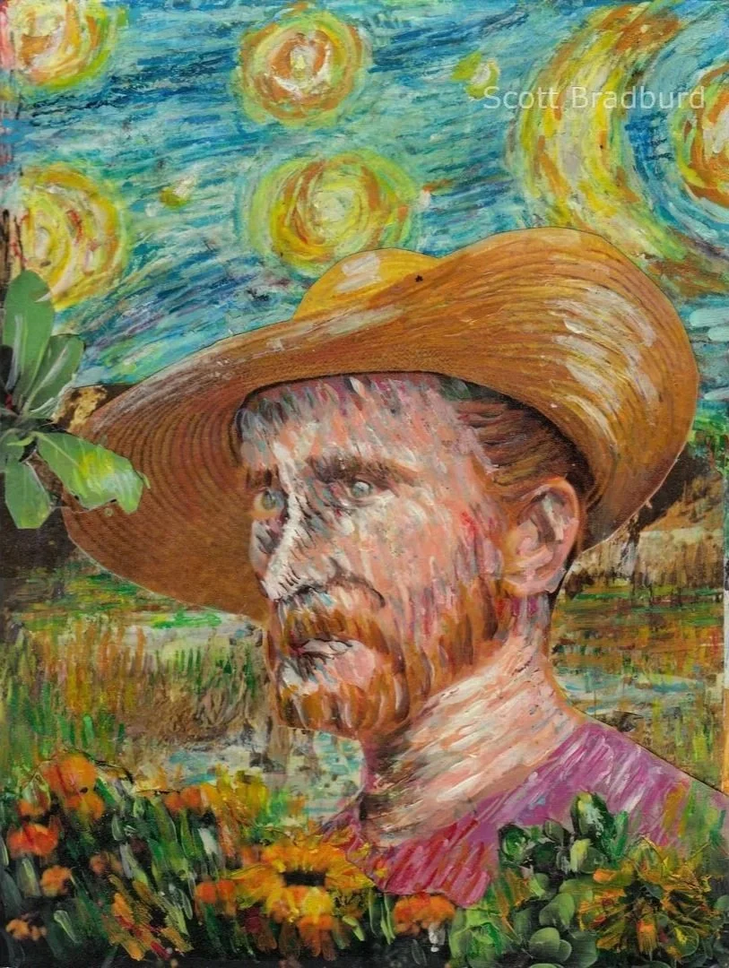 "Vincents Heaven"
14" x 17"
Collage and Oil Pastel on Paper