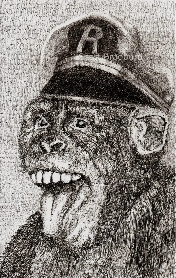 "Monkeyshines "
8" X 10"
Pen and Ink on Paper
