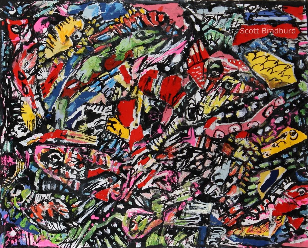 "Untitled Abstract  Number #66
Mided Media and Collage on P:aper