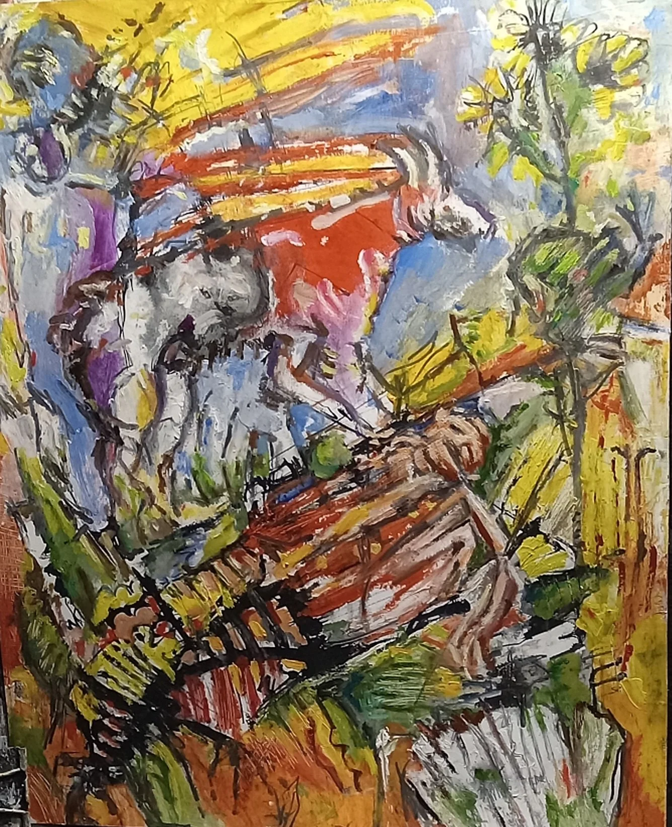 "The Goat Herder Who Ate the Goat Who ate the Mushroom"
14" X 17"
Oil On Paper