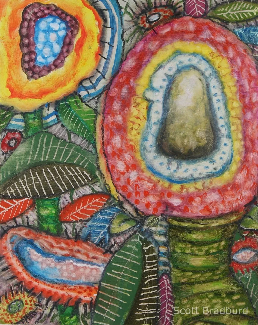 "Flora and Fauna"
14" X  17"
Oil on Paper