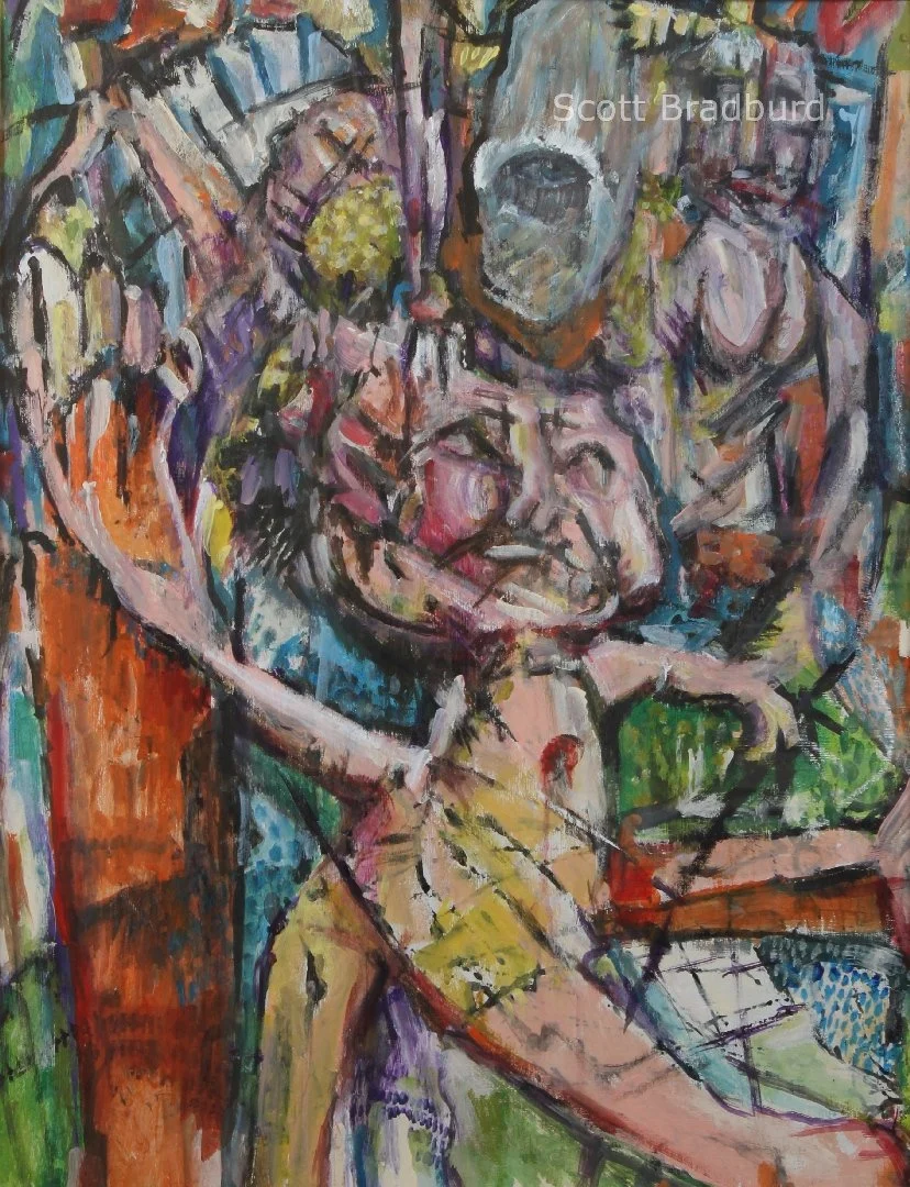 Nobody Knows You When You're Down and Out"    
Ether Gris Series   
18" x 24"   Mixed Media on Paper